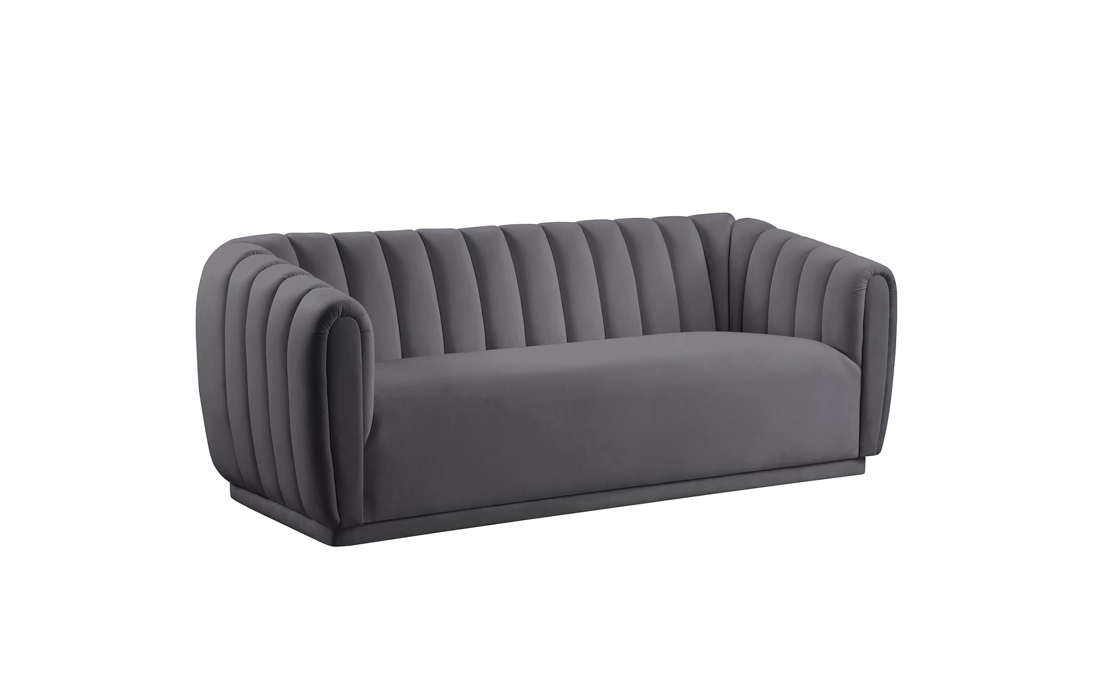 Contemporary Sofa DIXIE 674Grey-S 674Grey-S in Gray Velvet