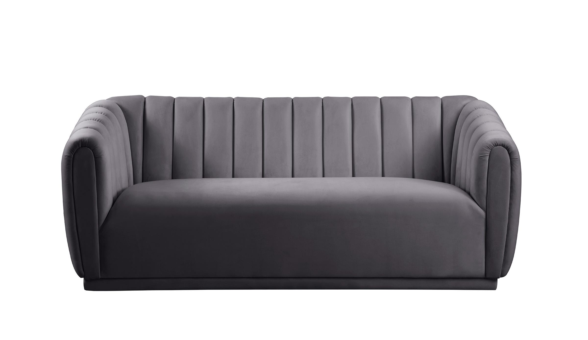 

    
Grey Velvet Channel Tufted Sofa DIXIE 674Grey-S Meridian Contemporary Modern
