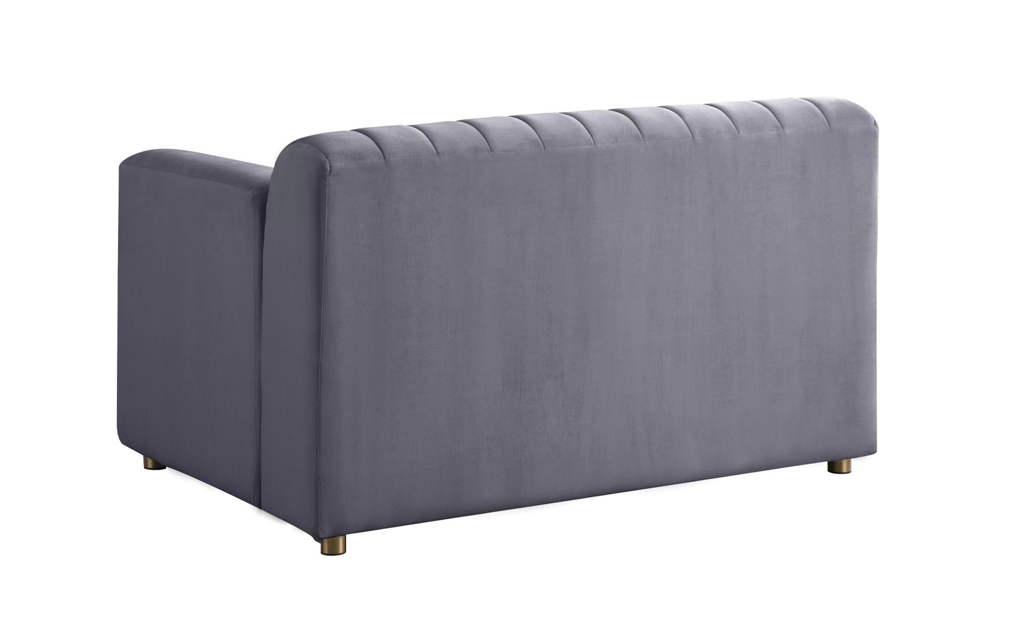 

    
 Photo  Grey Velvet Channel Tufted Sofa Set 3Pcs NAYA 637Grey-S Meridian Contemporary
