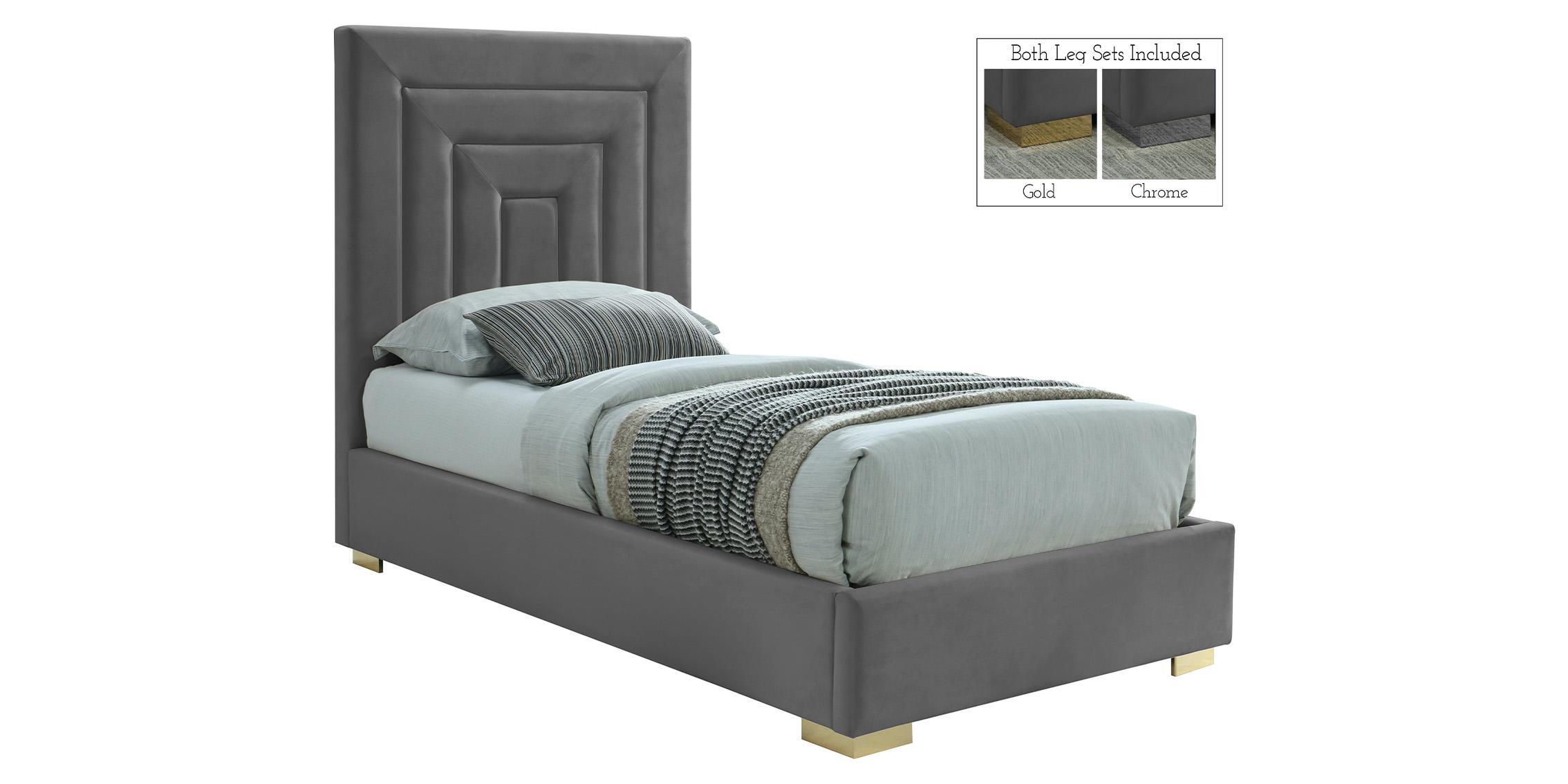 Contemporary, Modern Platform Bed NORA NoraGrey-T NoraGrey-T in Gray Fabric