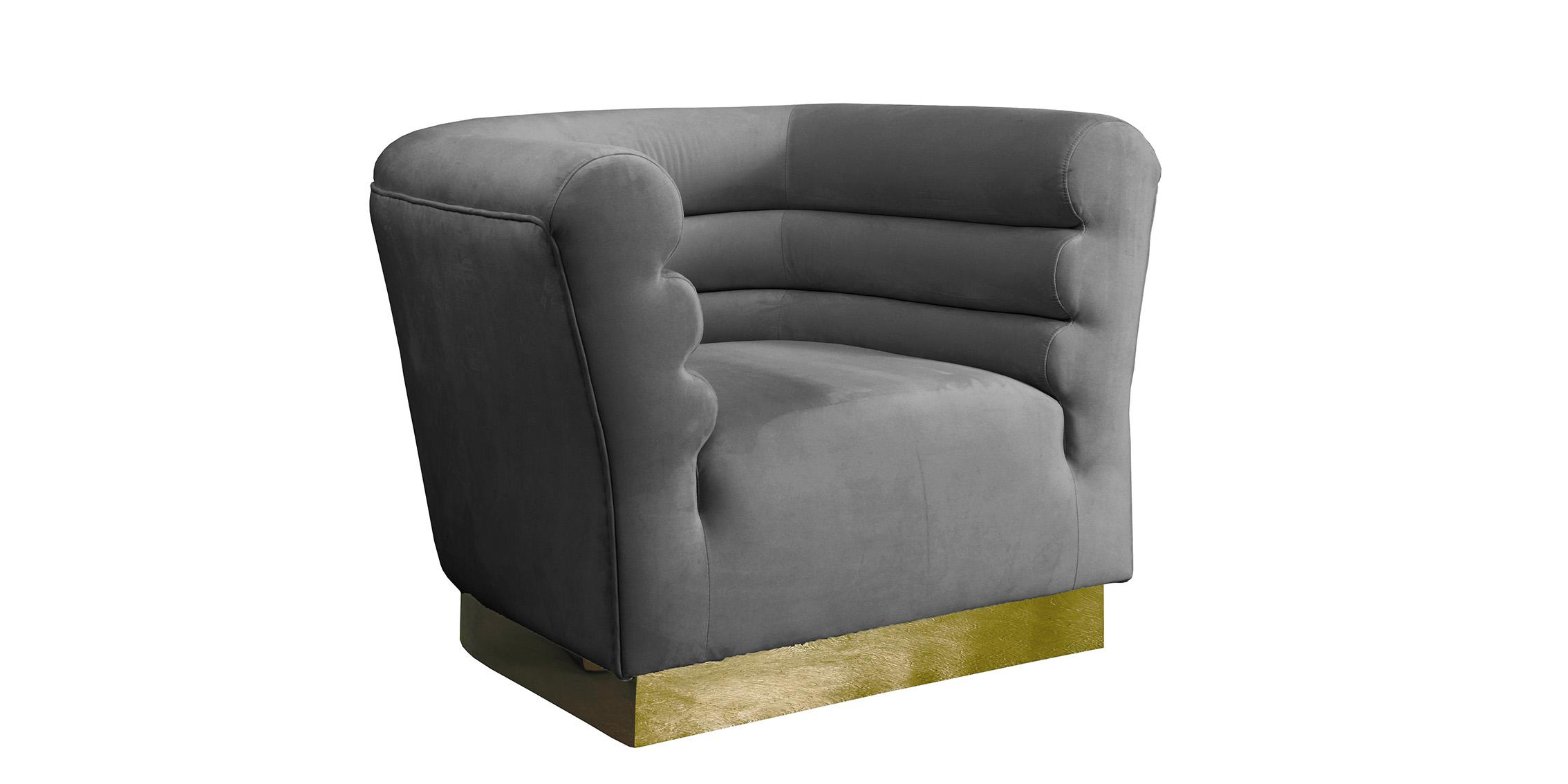 Contemporary, Modern Arm Chairs BELLINI 669Grey 669Grey-C in Gray Velvet