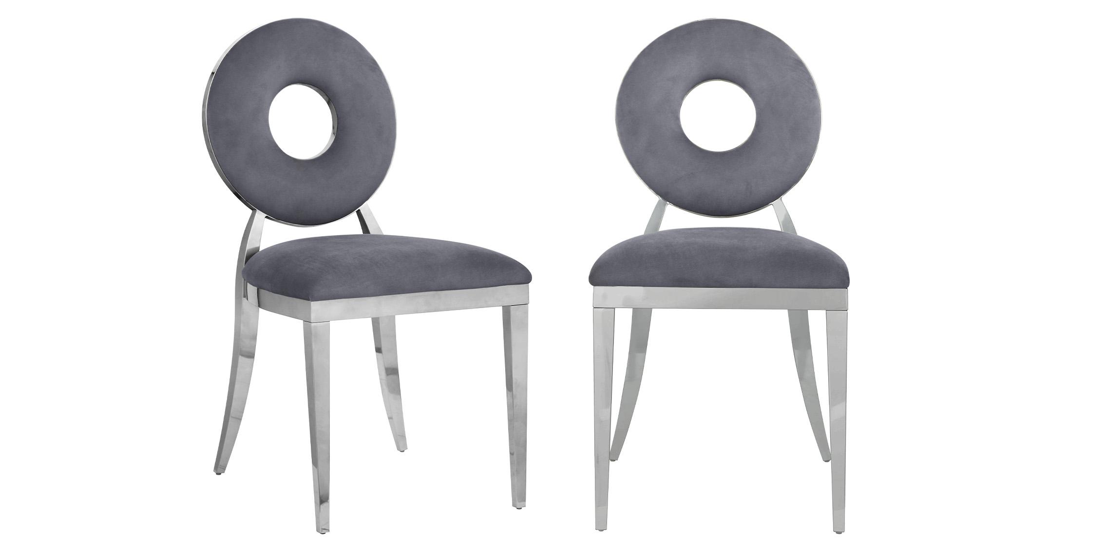 

        
Meridian Furniture CAROUSEL 859Grey-C Dining Chair Set Chrome/Gray Velvet 094308252049

