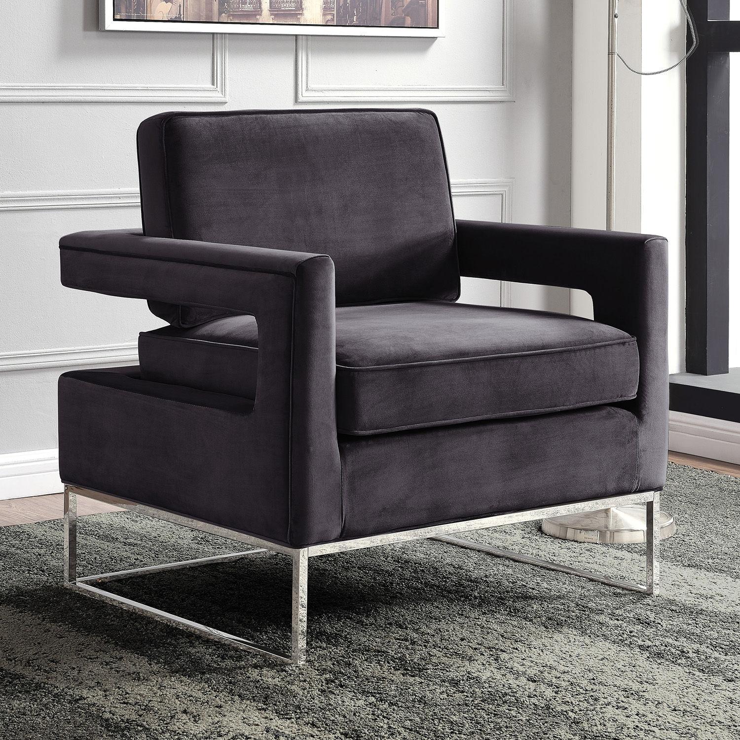 

    
Meridian Furniture 510Grey Accent Chair Chrome/Gray 510Grey
