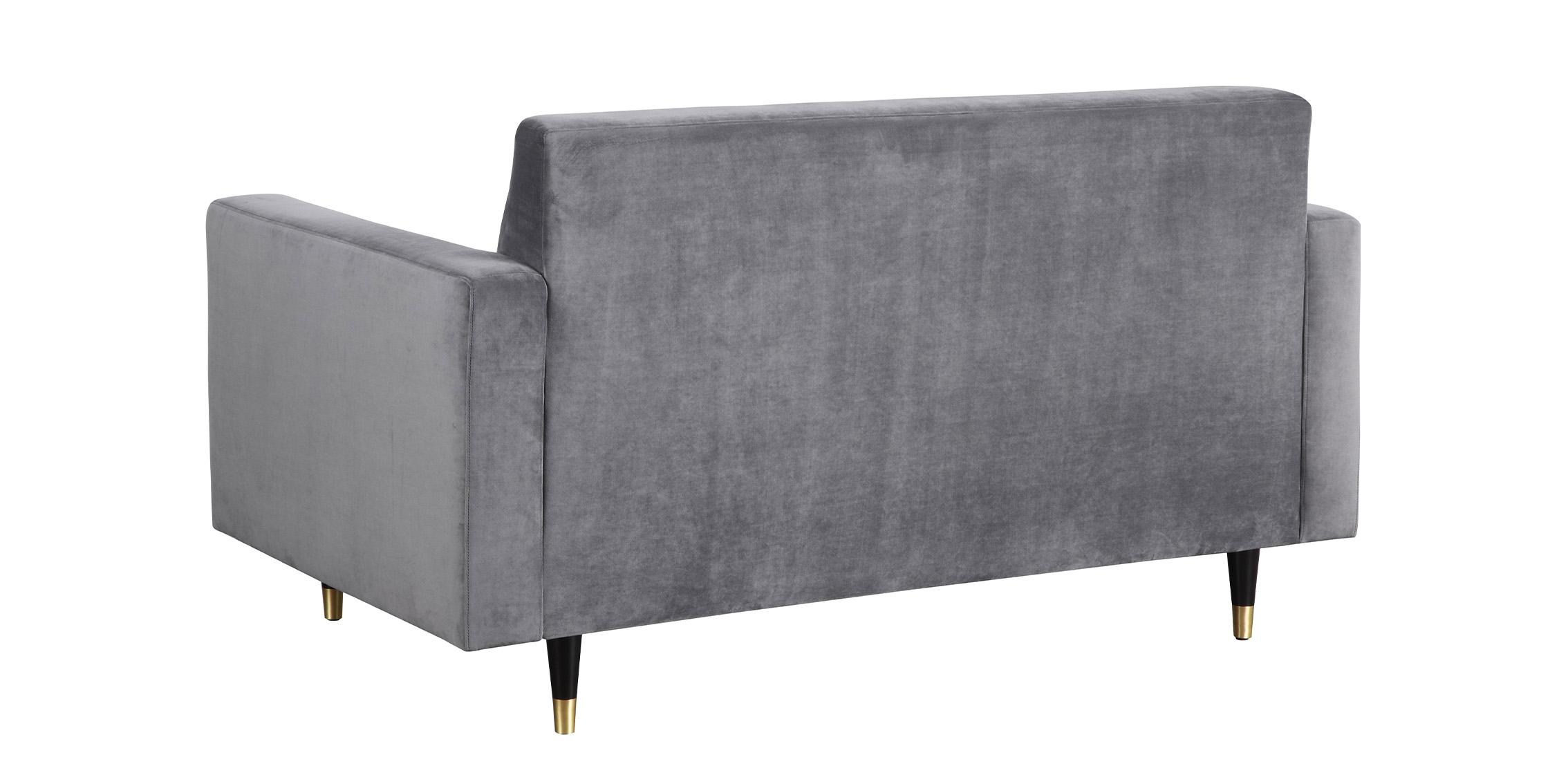 

    
 Order  Grey Velvet Channel Tufting Sofa Set 3Pcs LOLA 619Grey Meridian Classic Modern
