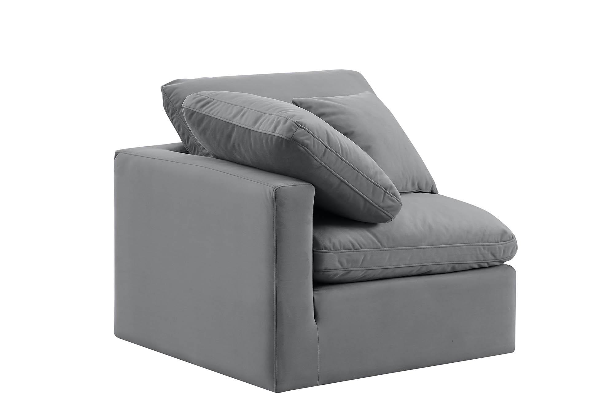 

        
Meridian Furniture INDULGE 147Grey-Corner Corner chair Gray Velvet 094308313634
