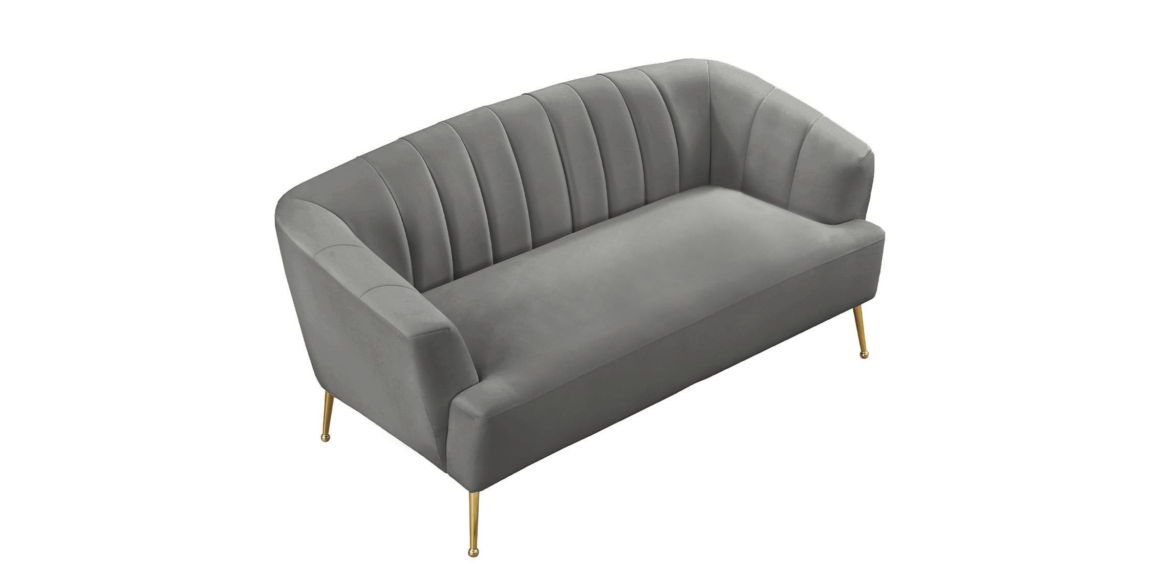 

    
 Order  Grey Velvet Channel Tufted Sofa Set 3P TORI 657Grey Meridian Contemporary
