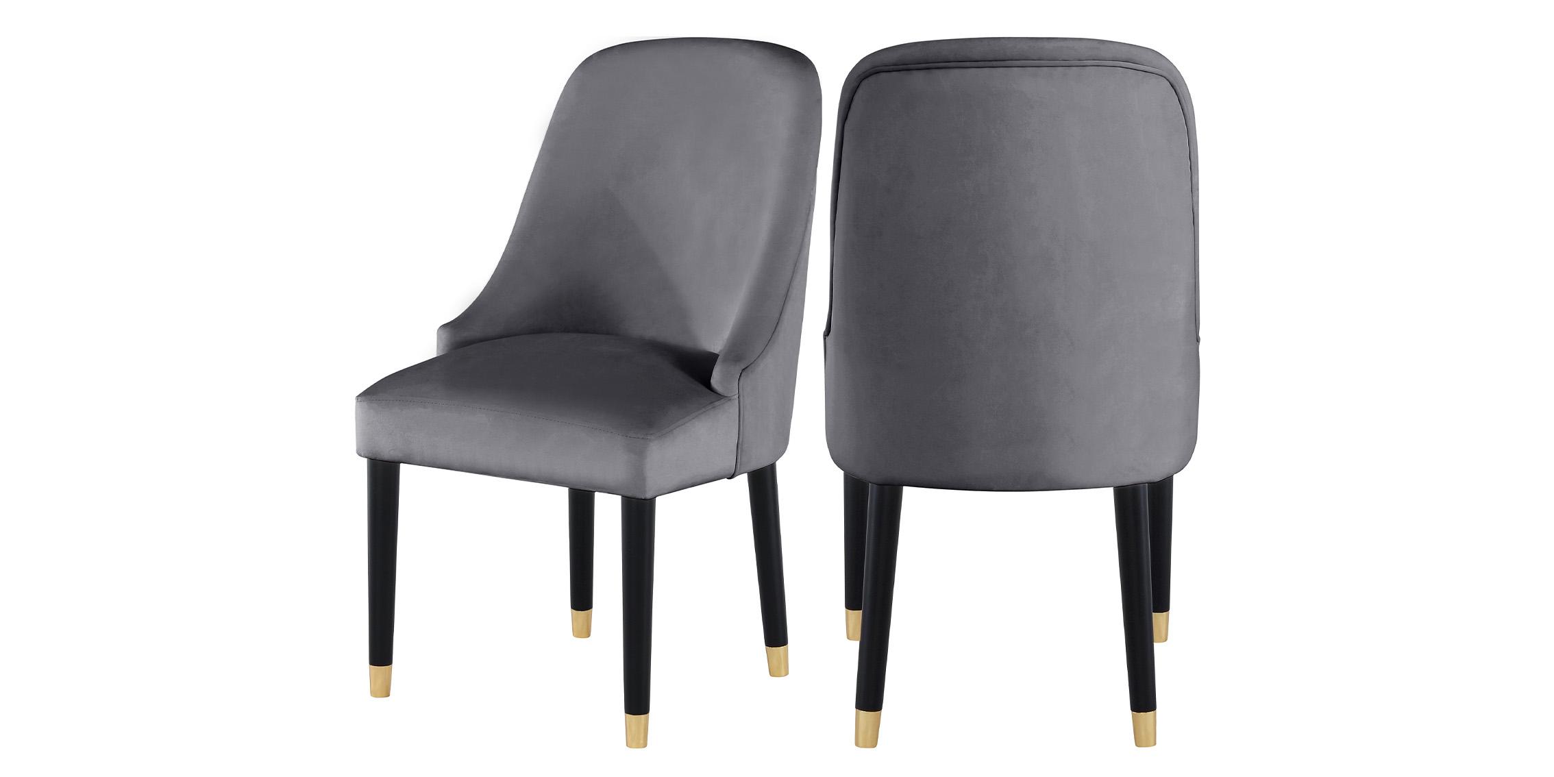 Contemporary, Modern Dining Chair Set OMNI 923Grey-C 923Grey-C in Gray Velvet