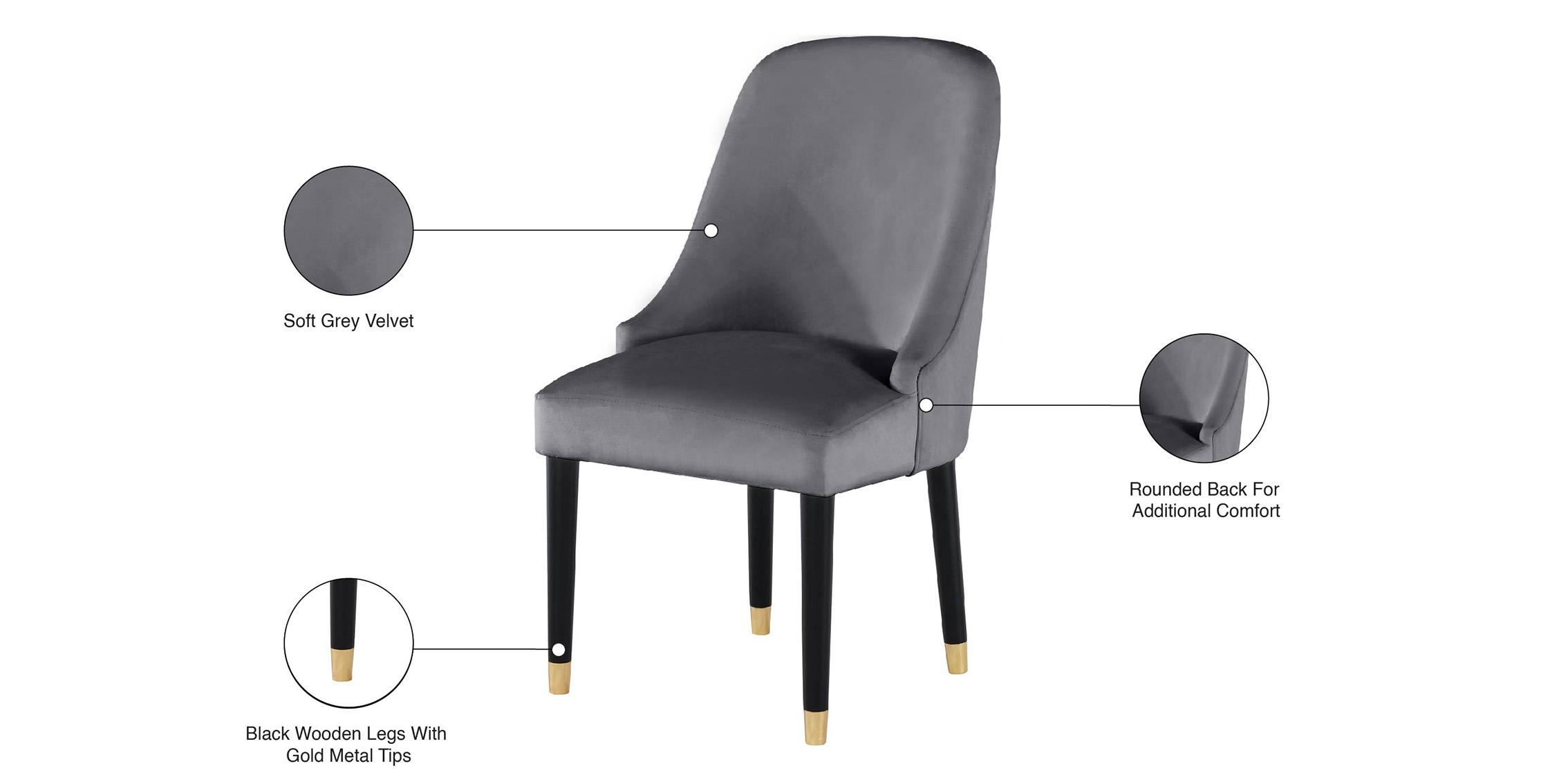 

        
Meridian Furniture OMNI 923Grey-C Dining Chair Set Gray Velvet 753359800783
