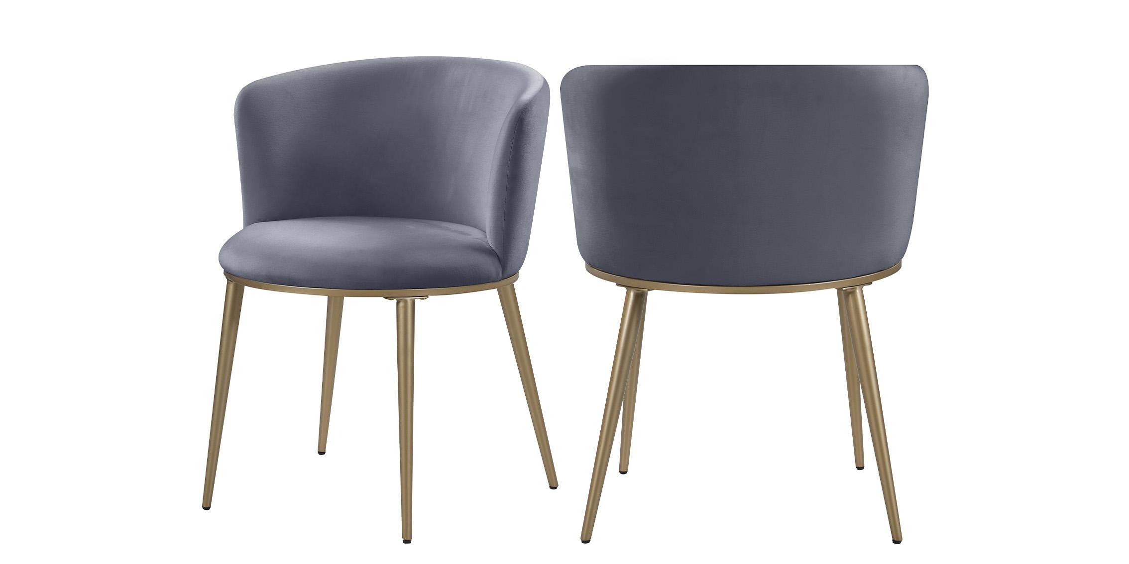 

    
Grey Velvet Dining Chair Set 2Pcs SKYLAR 965Grey-C Meridian Contemporary
