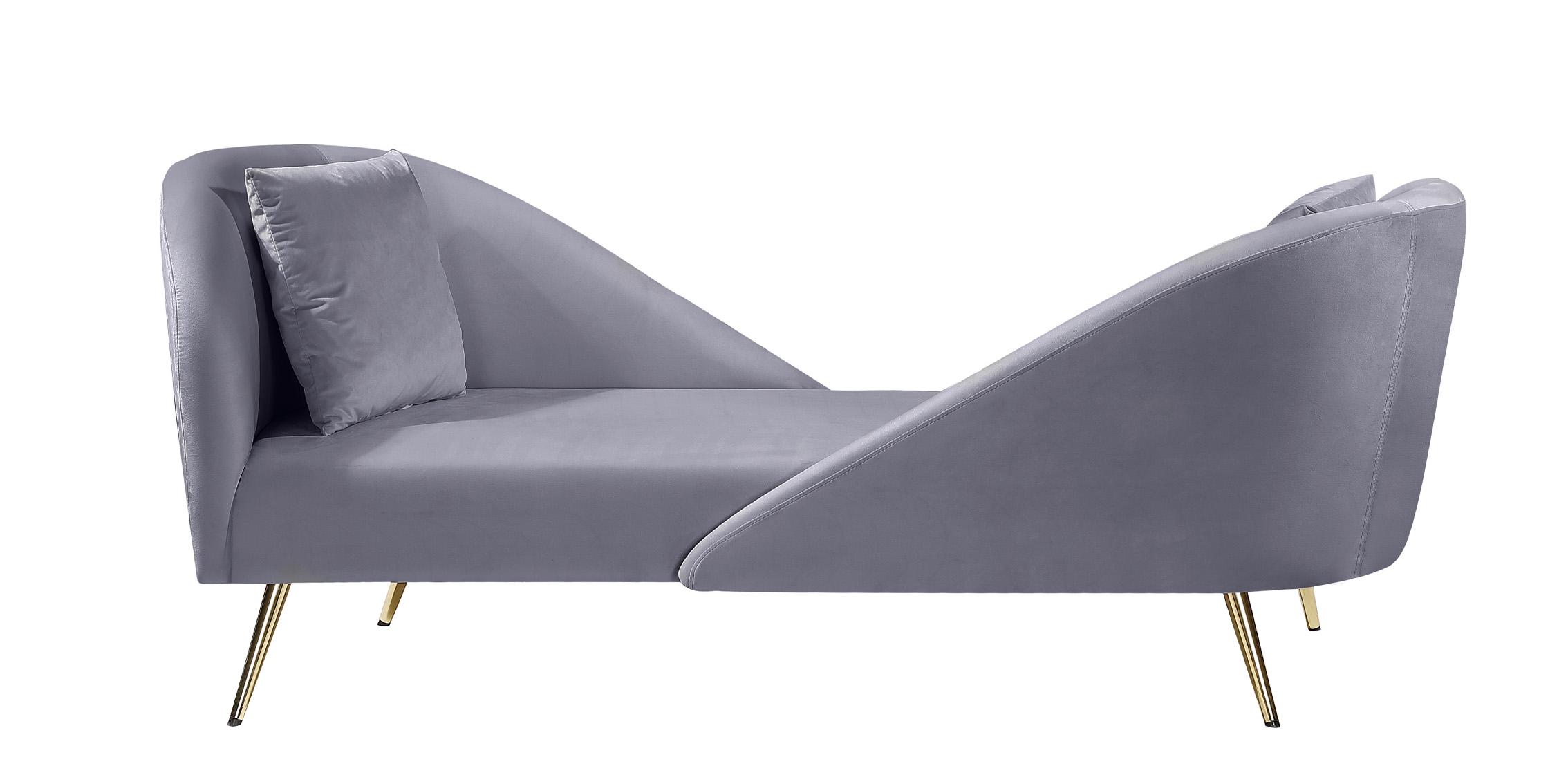 Contemporary, Modern Chaise NOLAN 656Grey 656Grey-Chaise in Gray Velvet