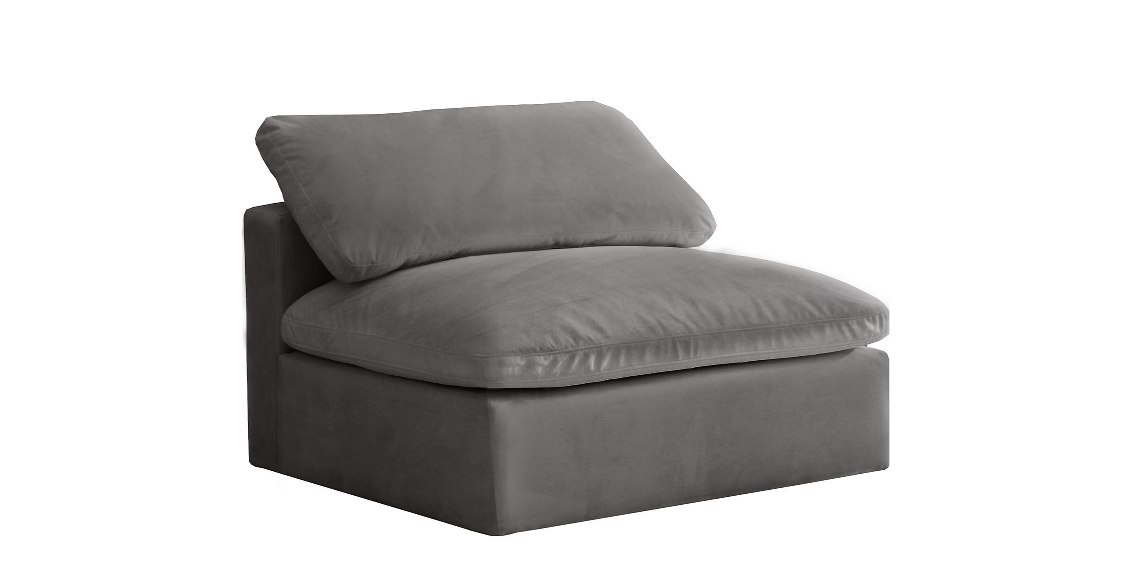 Contemporary, Modern Armless Chair 634Grey-Armless 634Grey-Armless in Gray Fabric