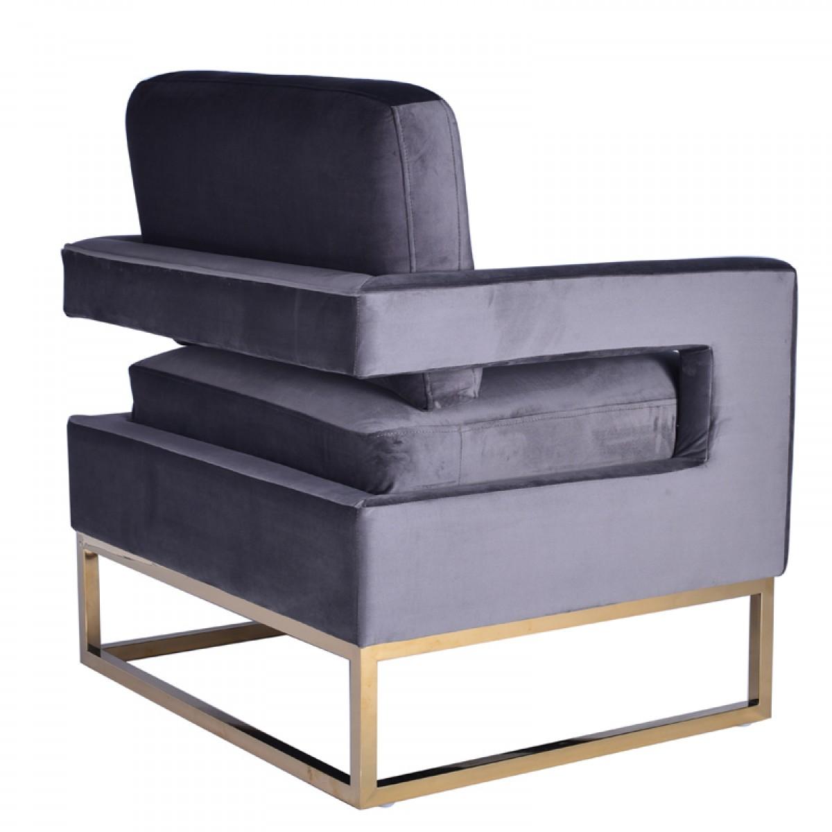 

    
Grey Velvet & Gold Accent Chair VIG Modrest Edna Modern Contemporary

