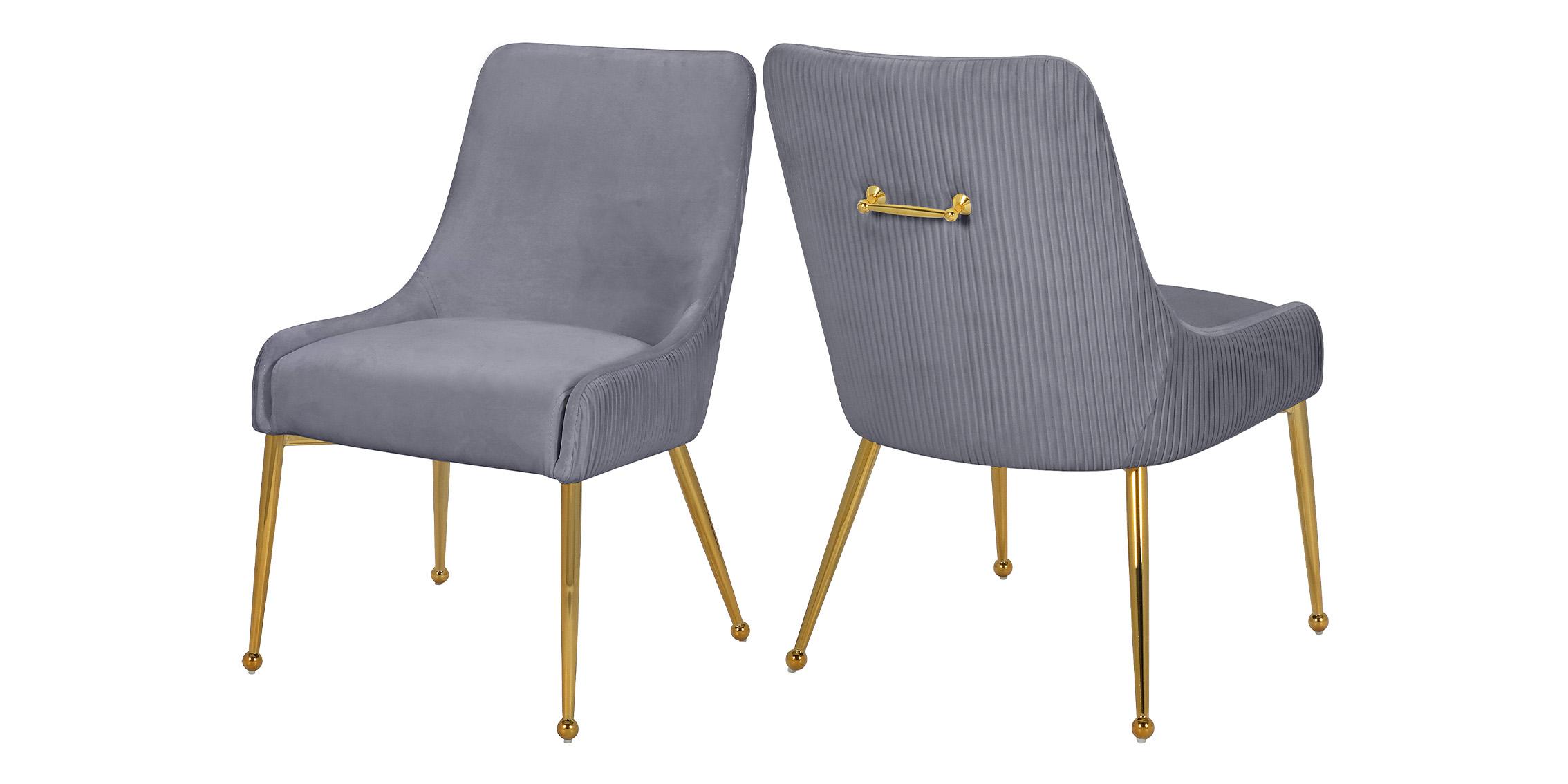 

    
Grey Velvet & Gold Dining Chair Set 2Pcs ACE 855Grey Meridian Contemporary
