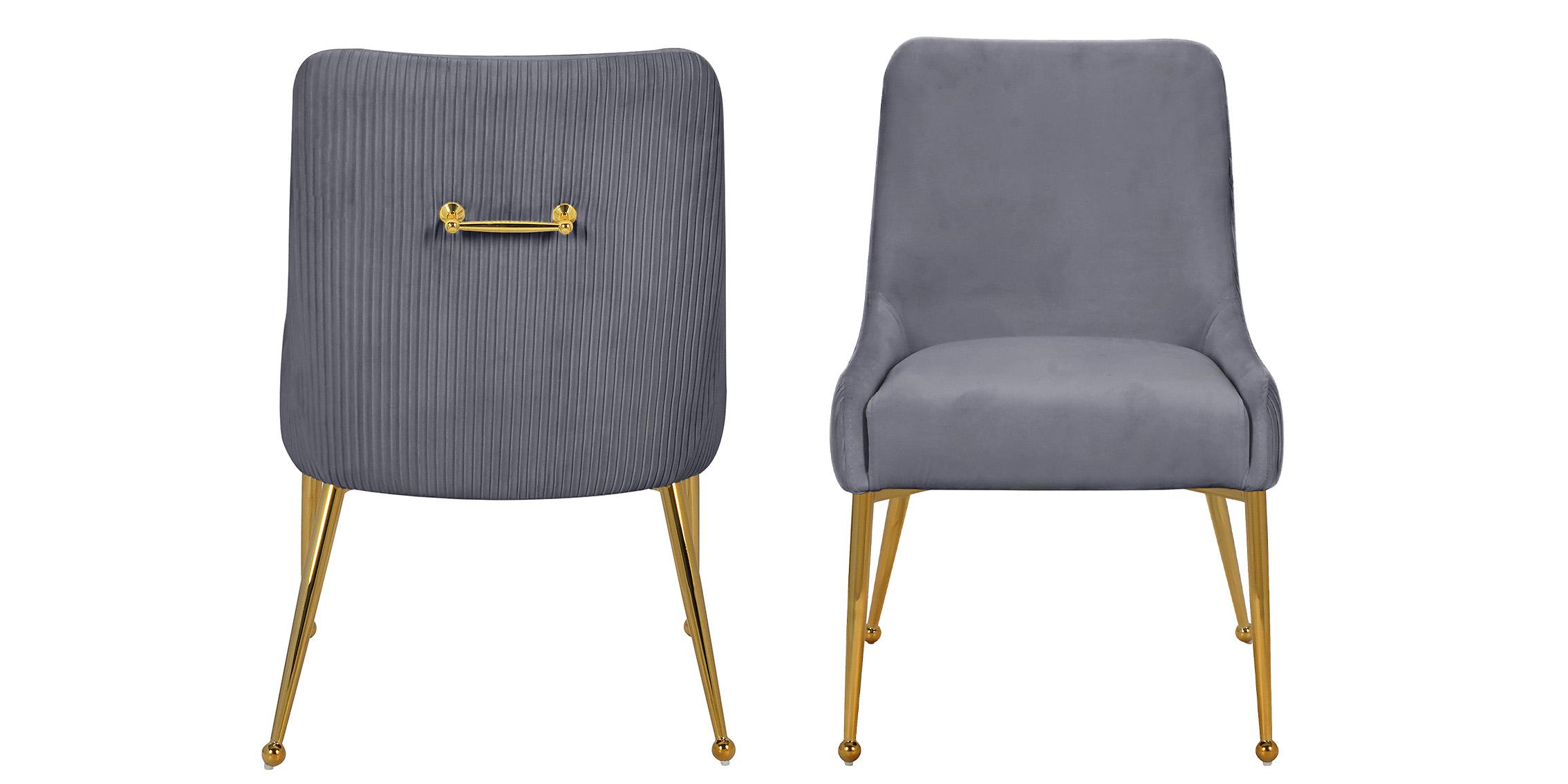 

    
Grey Velvet & Gold Dining Chair Set 2Pcs ACE 855Grey Meridian Contemporary
