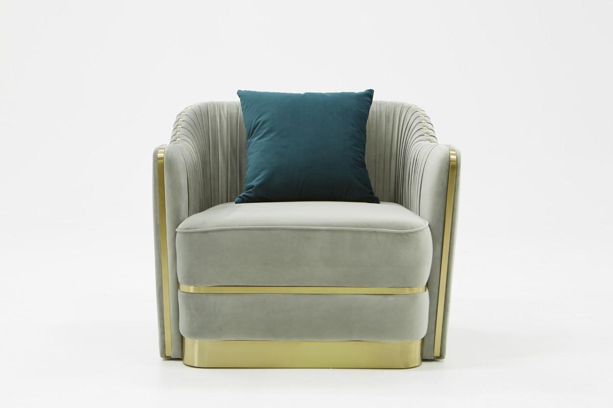 

    
Grey Velvet & Gold Lounge Chair VIG Divani Casa Ardine Modern Contemporary
