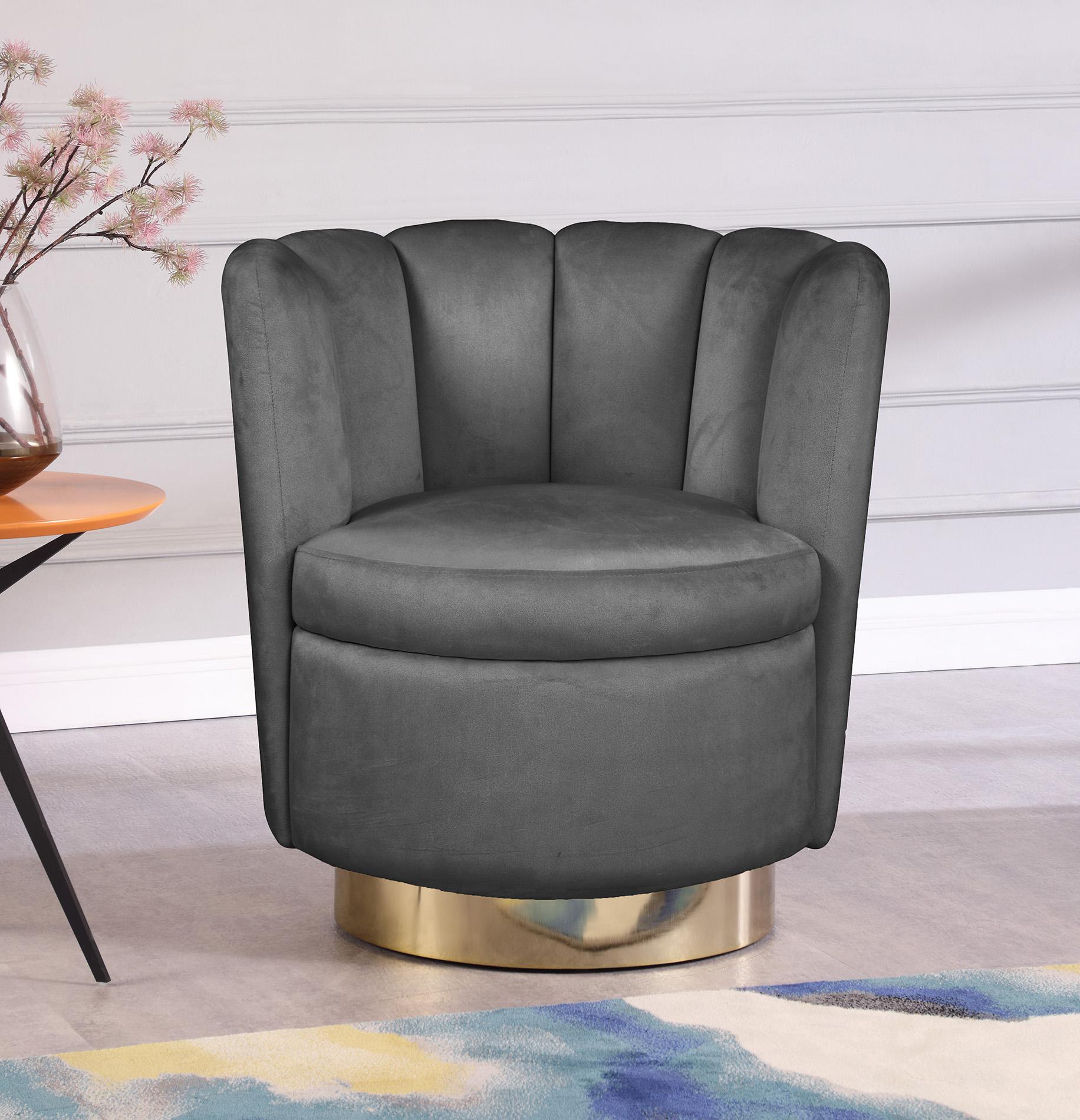 

        
Meridian Furniture LILY 578Grey Arm Chair Set Gray/Gold Velvet 704831406283
