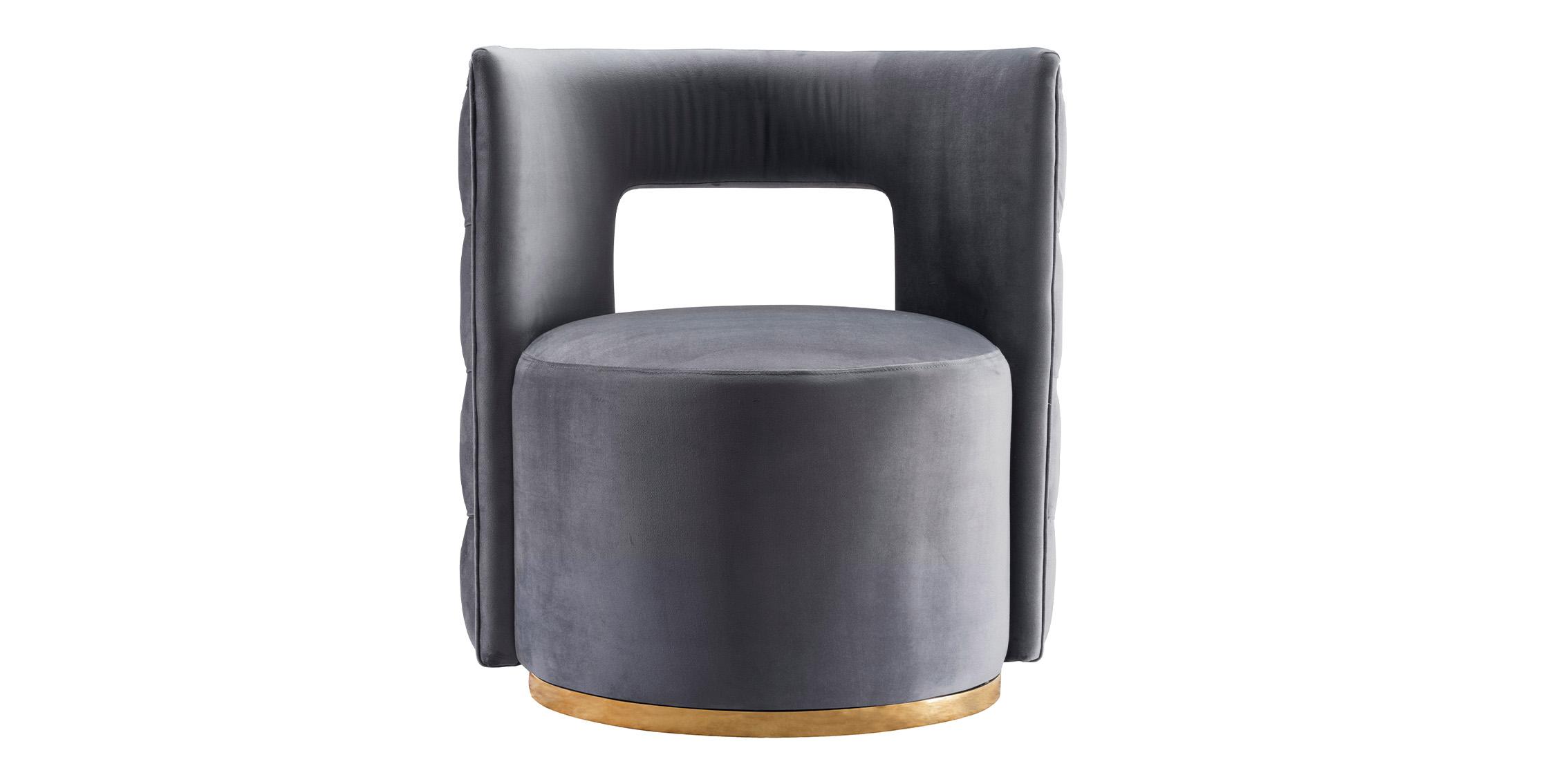

    
594Grey-Set-2 Grey Velvet & Gold Swivel Base Chair Set 2Pcs THEO 594Grey Meridian Contemporary
