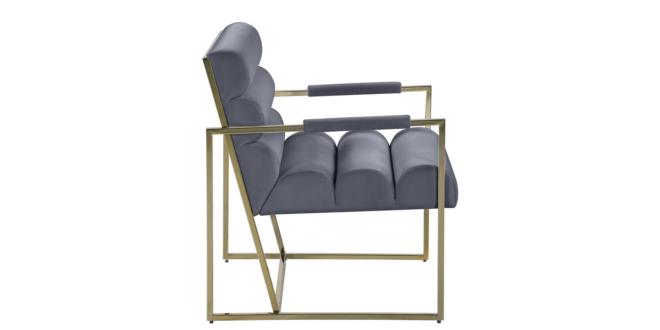 

        
Meridian Furniture WAYNE 526Grey Accent Chair Gray/Gold Velvet 753359806419

