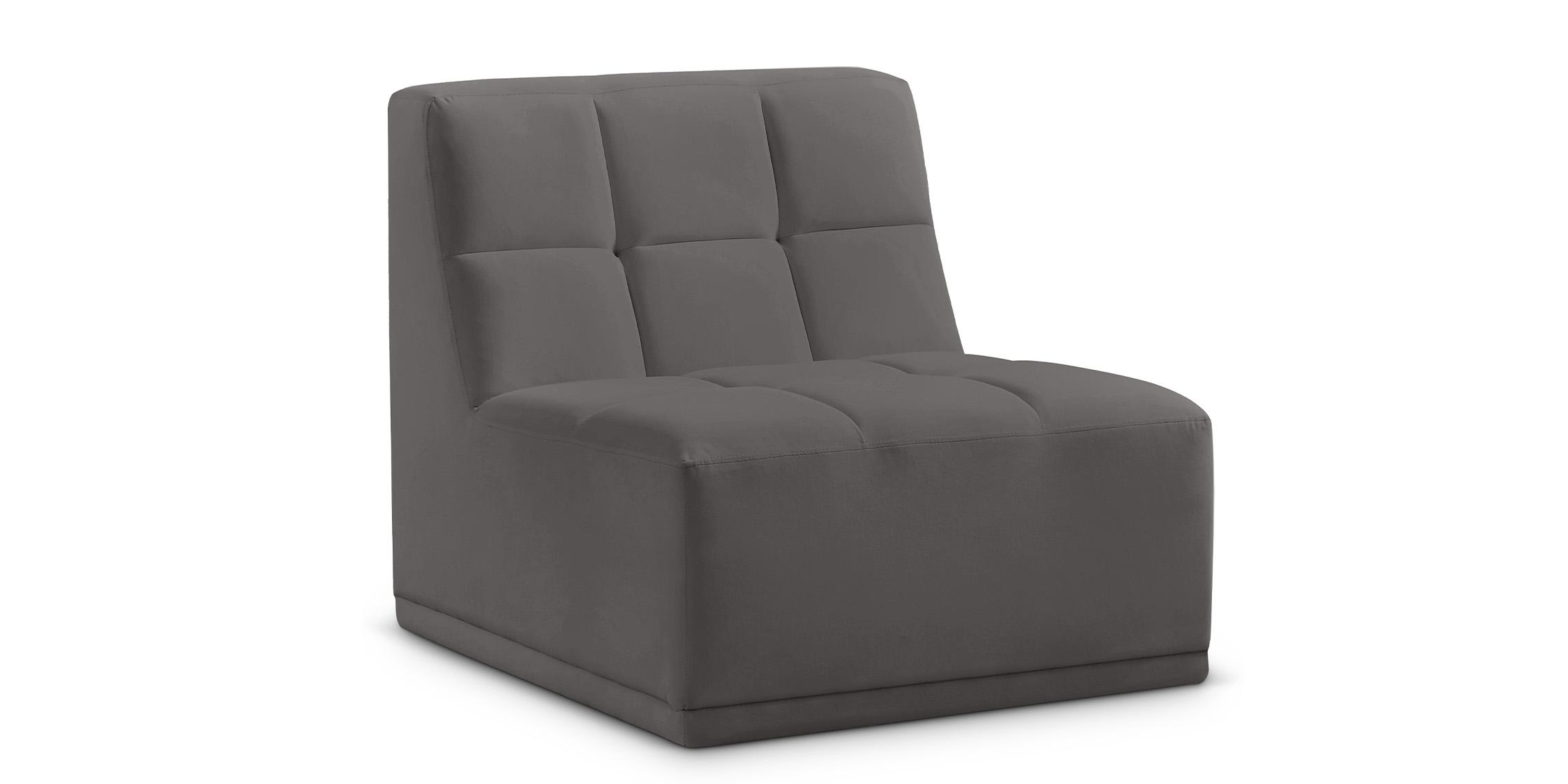 Contemporary, Modern Armless Chair RELAX 650Grey-Armless 650Grey-Armless in Gray Velvet