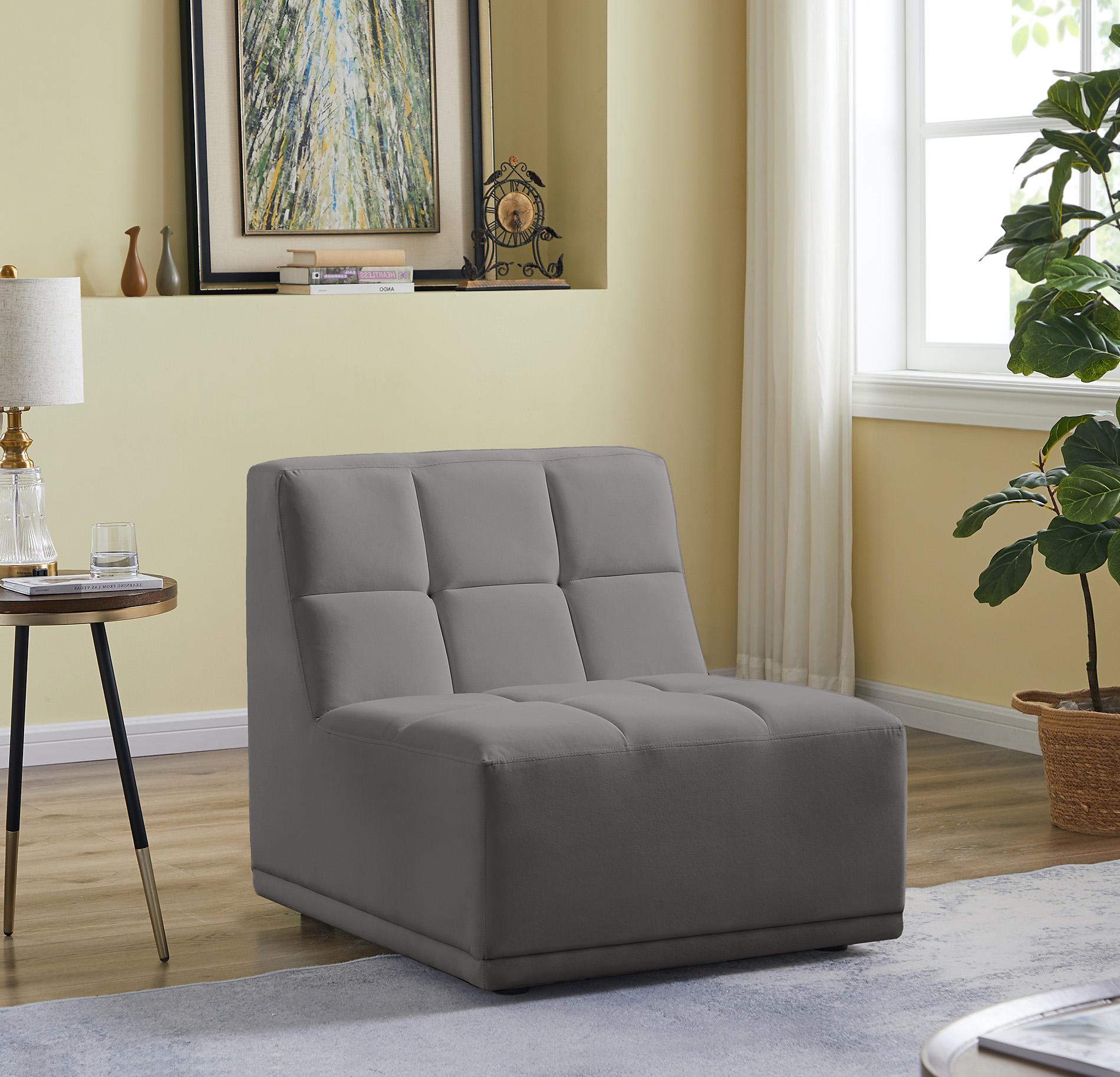 

    
Grey Velvet Modular Armless Chair 650Grey-Armless Meridian Modern Contemporary
