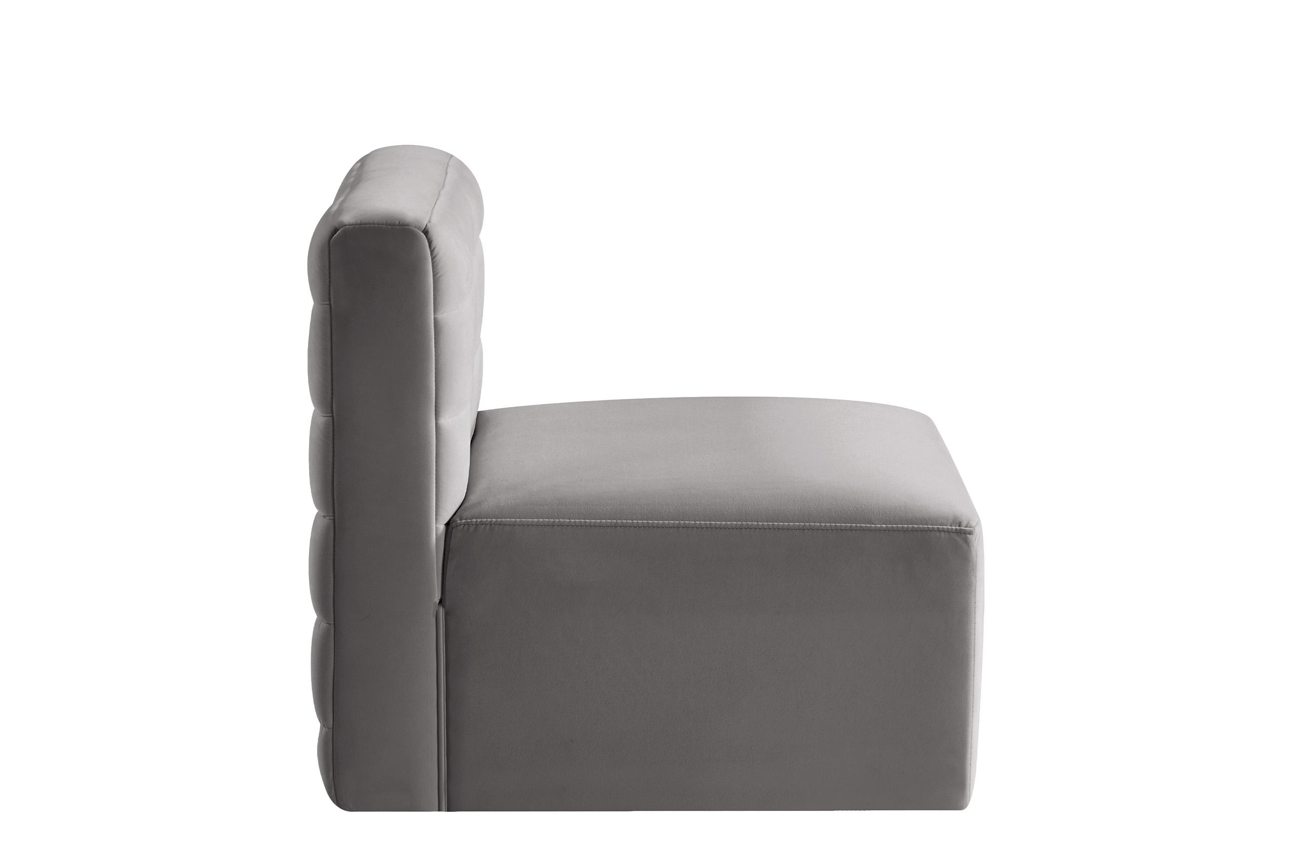 

        
Meridian Furniture Quincy 677Grey-Armless Chair Gray Velvet 94308261454
