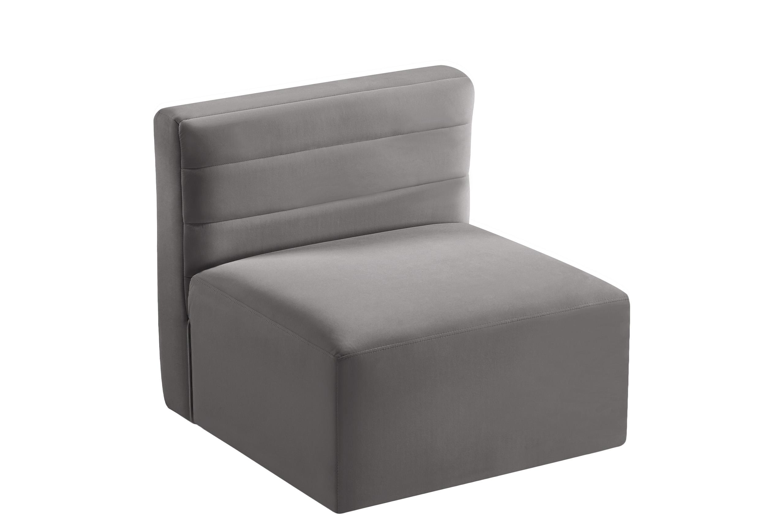 Contemporary, Modern Chair Quincy 677Grey-Armless 677Grey-Armless in Gray Velvet