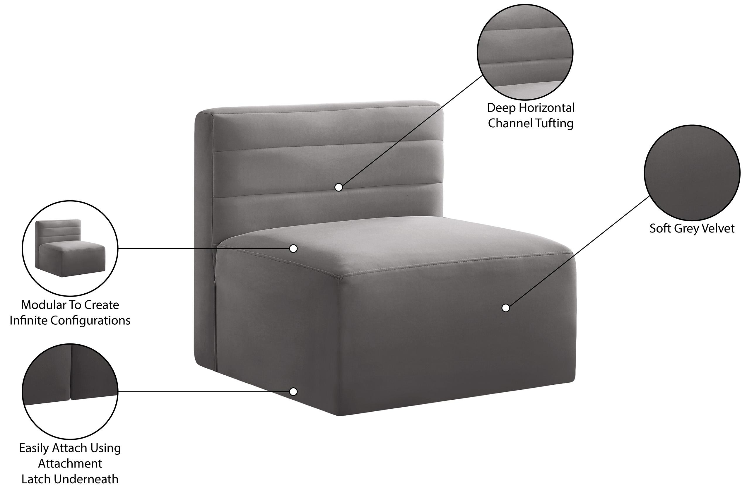 

    
Meridian Furniture Quincy 677Grey-Armless Chair Gray 677Grey-Armless
