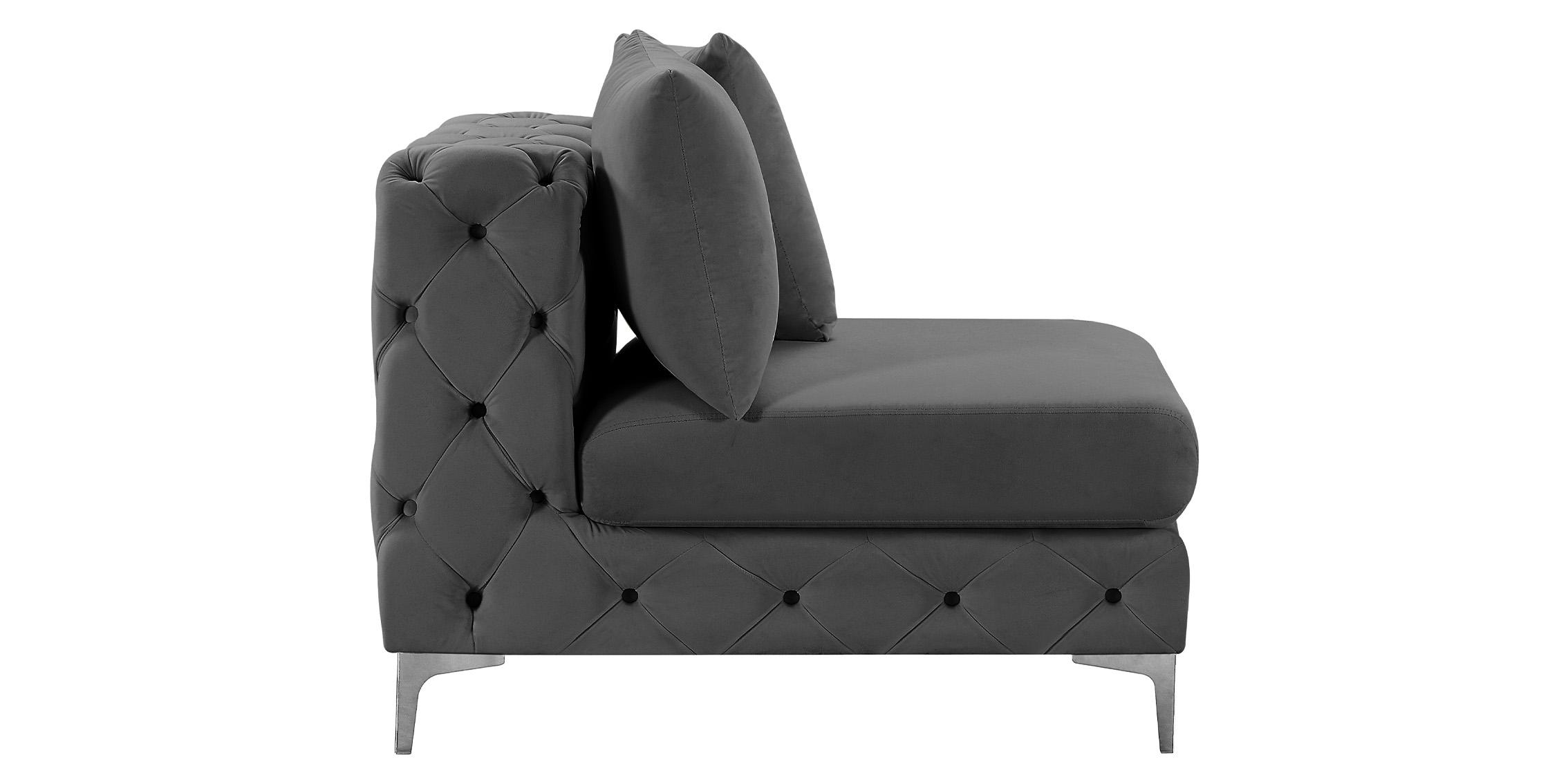

    
Grey Velvet Modular Armless Chair TREMBLAY 686Grey-Armless Meridian Modern
