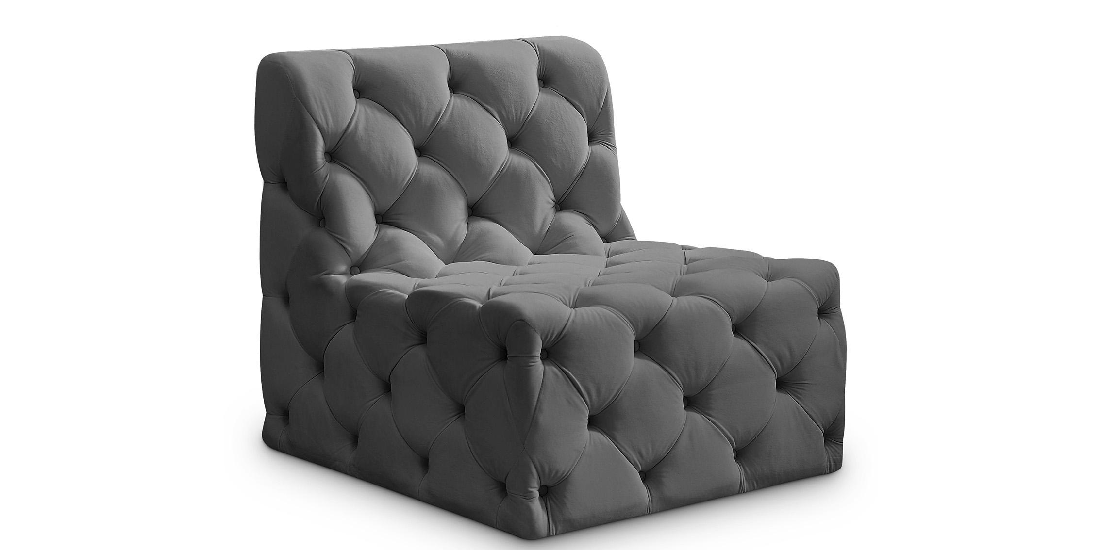

    
Grey Velvet Modular Armless Chair TUFT 680Grey-Armless Meridian Contemporary
