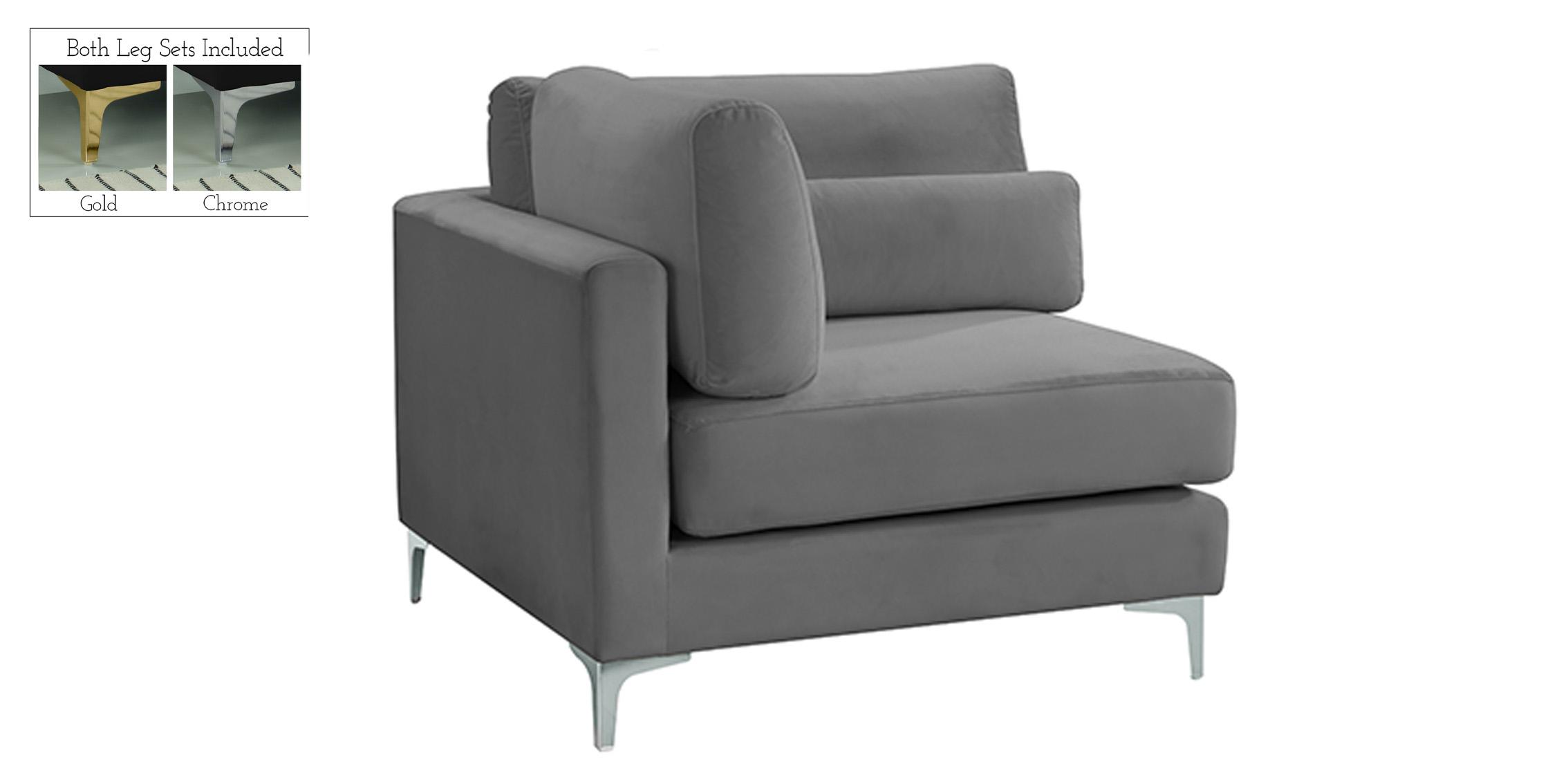 

    
Grey Velvet Modular Corner Chair 605Grey-Corner JULIA Meridian Contemporary
