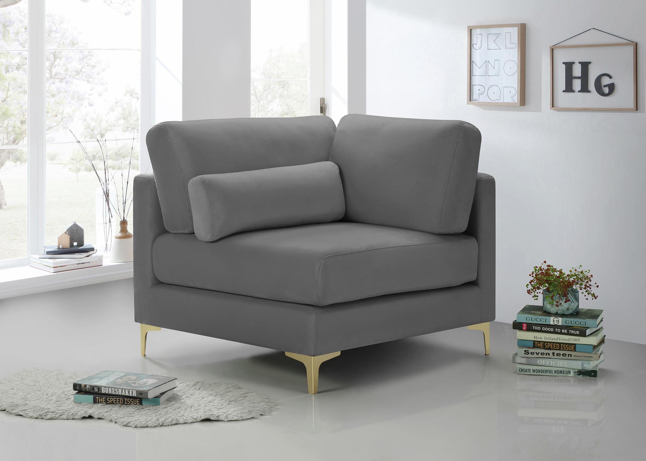 

    
Grey Velvet Modular Corner Chair 605Grey-Corner JULIA Meridian Contemporary
