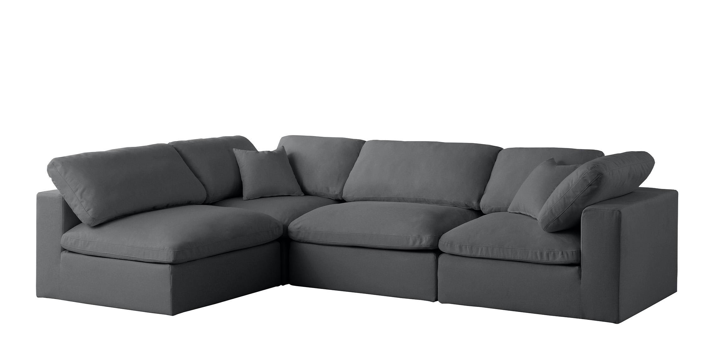 Contemporary, Modern Sectional Sofa 602Grey-Sec4B 602Grey-Sec4B in Gray Fabric