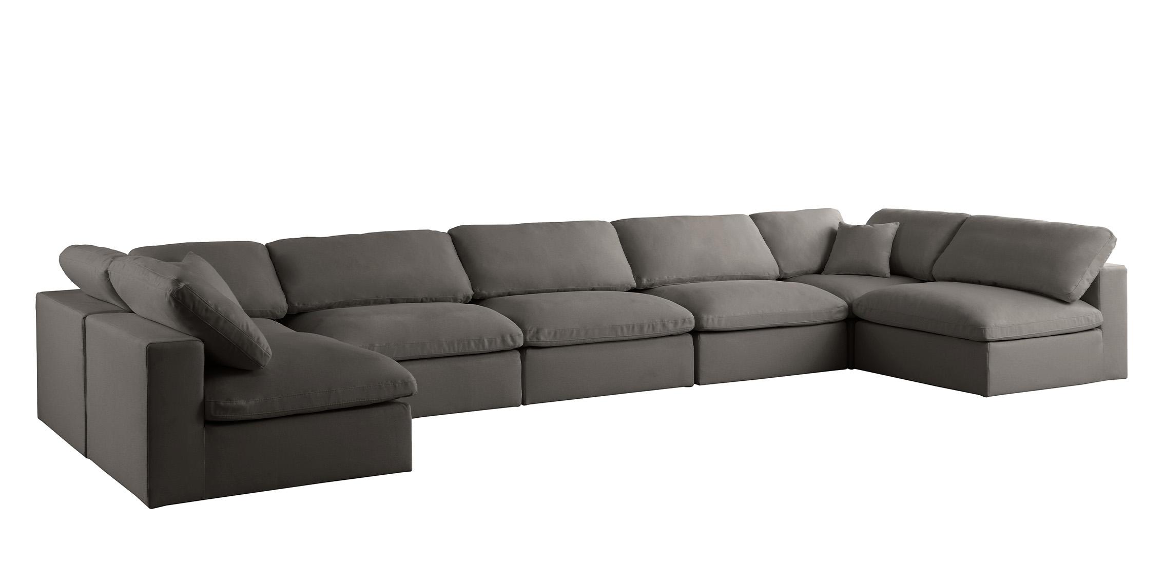 Contemporary, Modern Modular Sectional Sofa 602Grey-Sec7B 602Grey-Sec7B in Gray Fabric