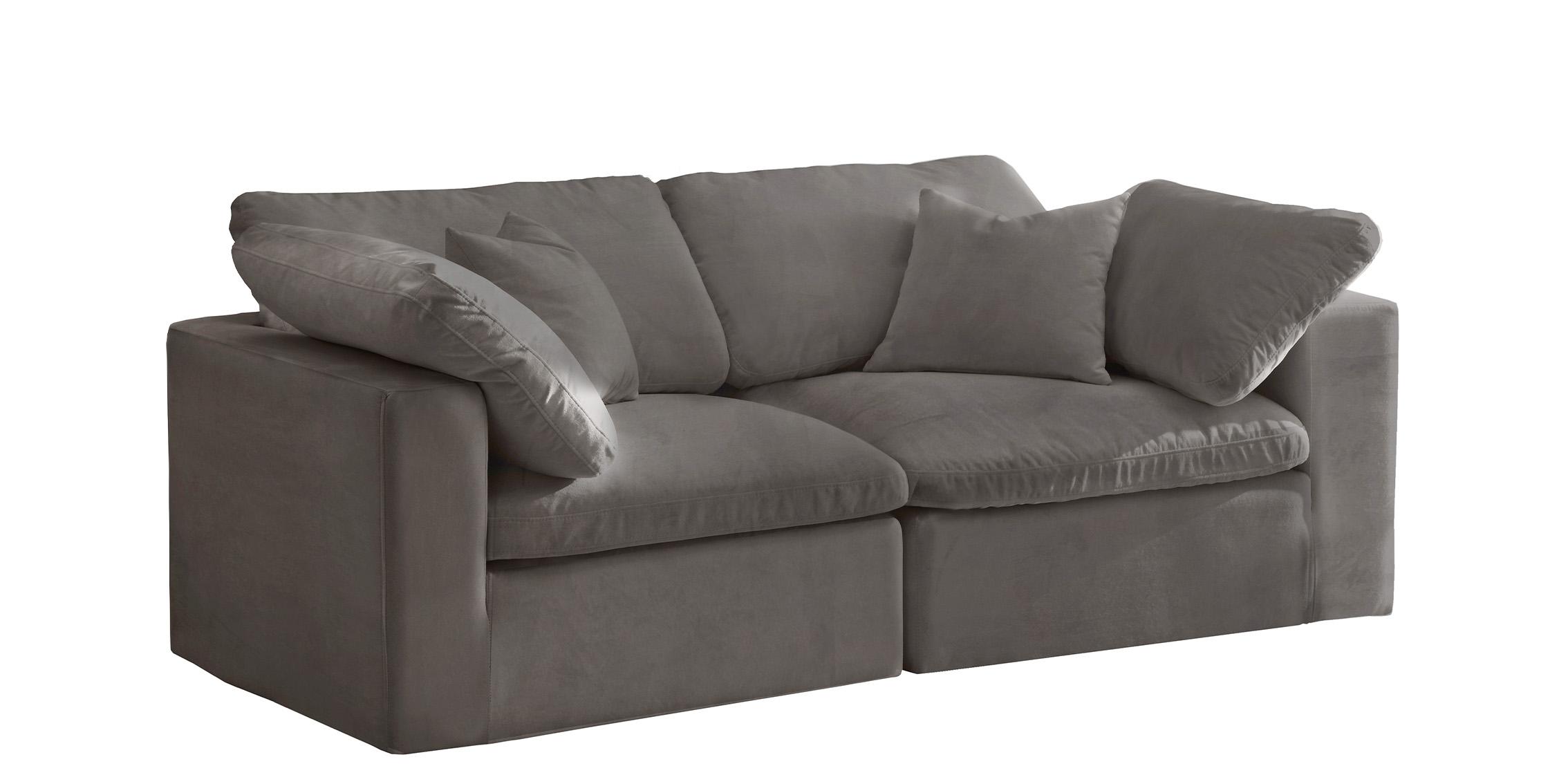 

    
Cozy Grey Velvet Comfort Modular Sofa S80 Meridian
