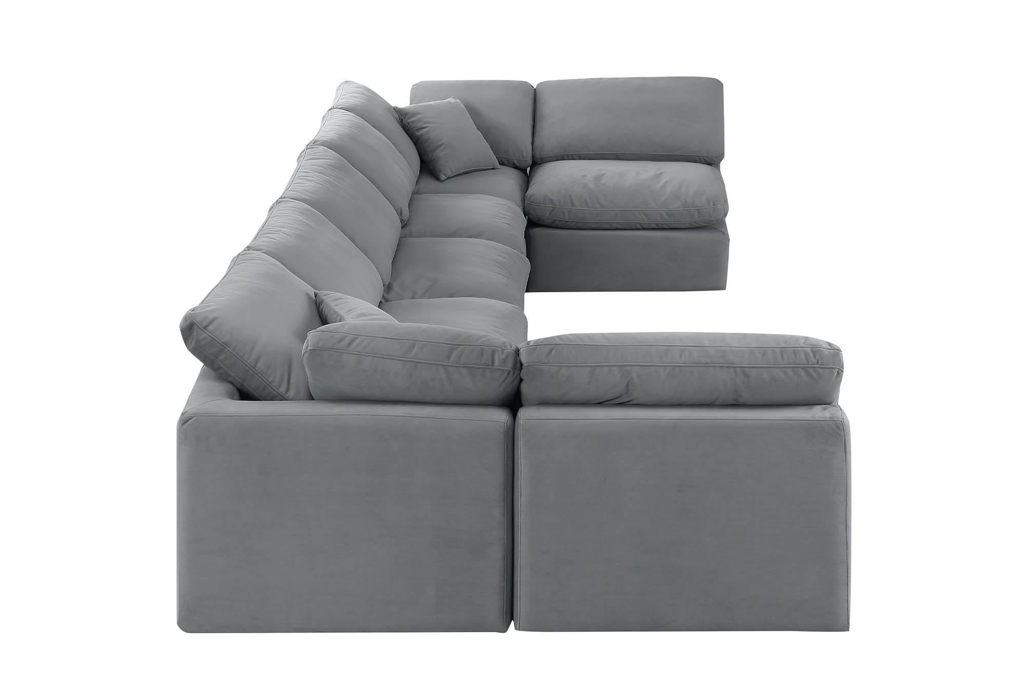 

        
Meridian Furniture INDULGE 147Grey-Sec7B Modular Sectional Sofa Gray Velvet 094308316581
