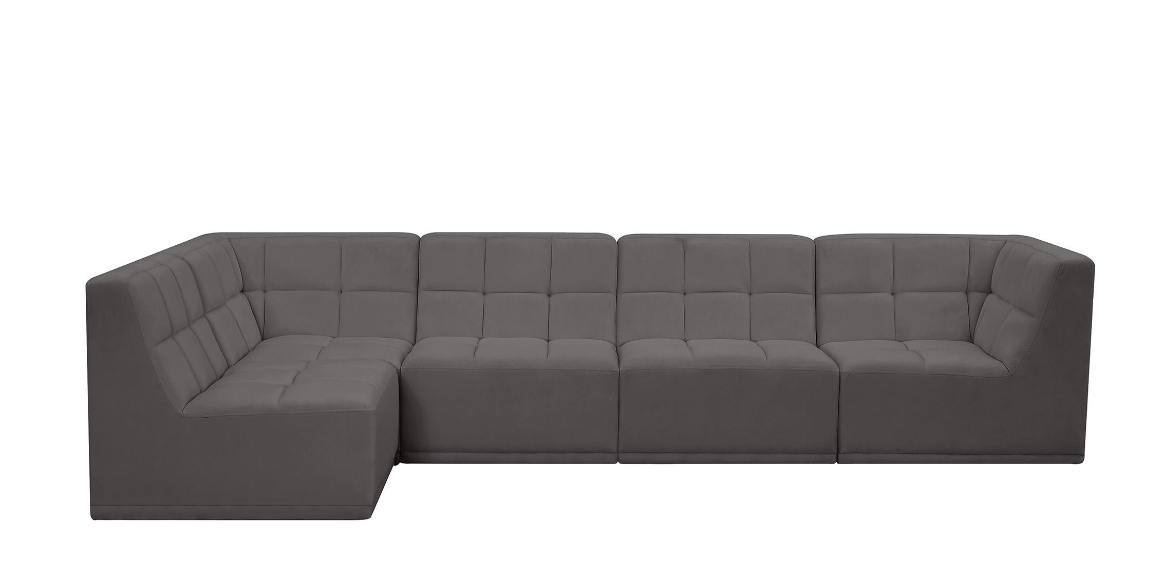 

        
Meridian Furniture RELAX 650Grey-Sec5A Modular Sectional Gray Velvet 704831409567

