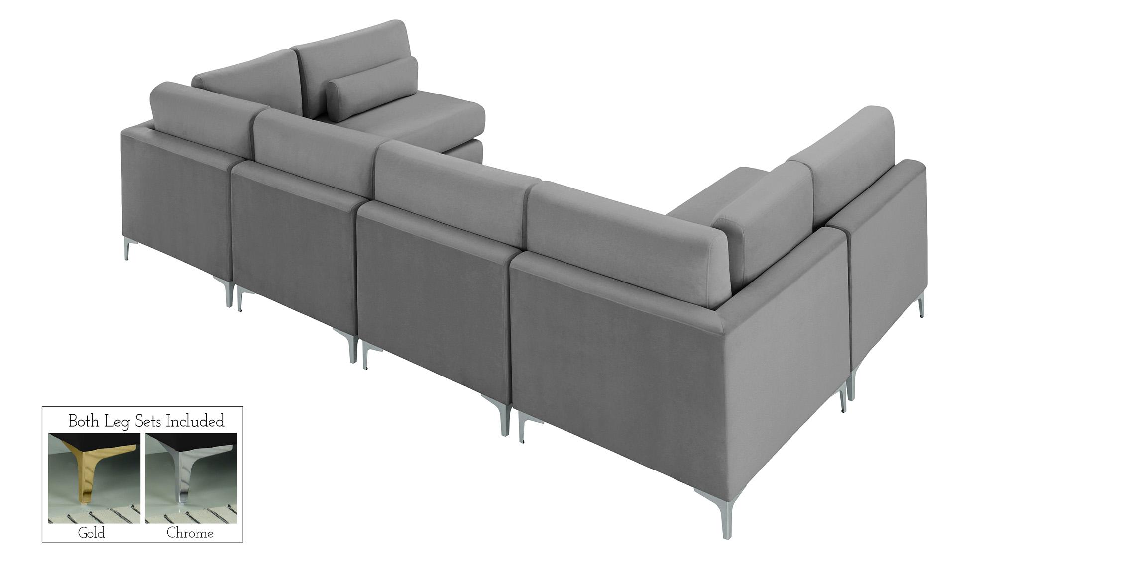 

        
Meridian Furniture JULIA 605Grey-Sec6C Modular Sectional Sofa Gray Velvet 094308263854
