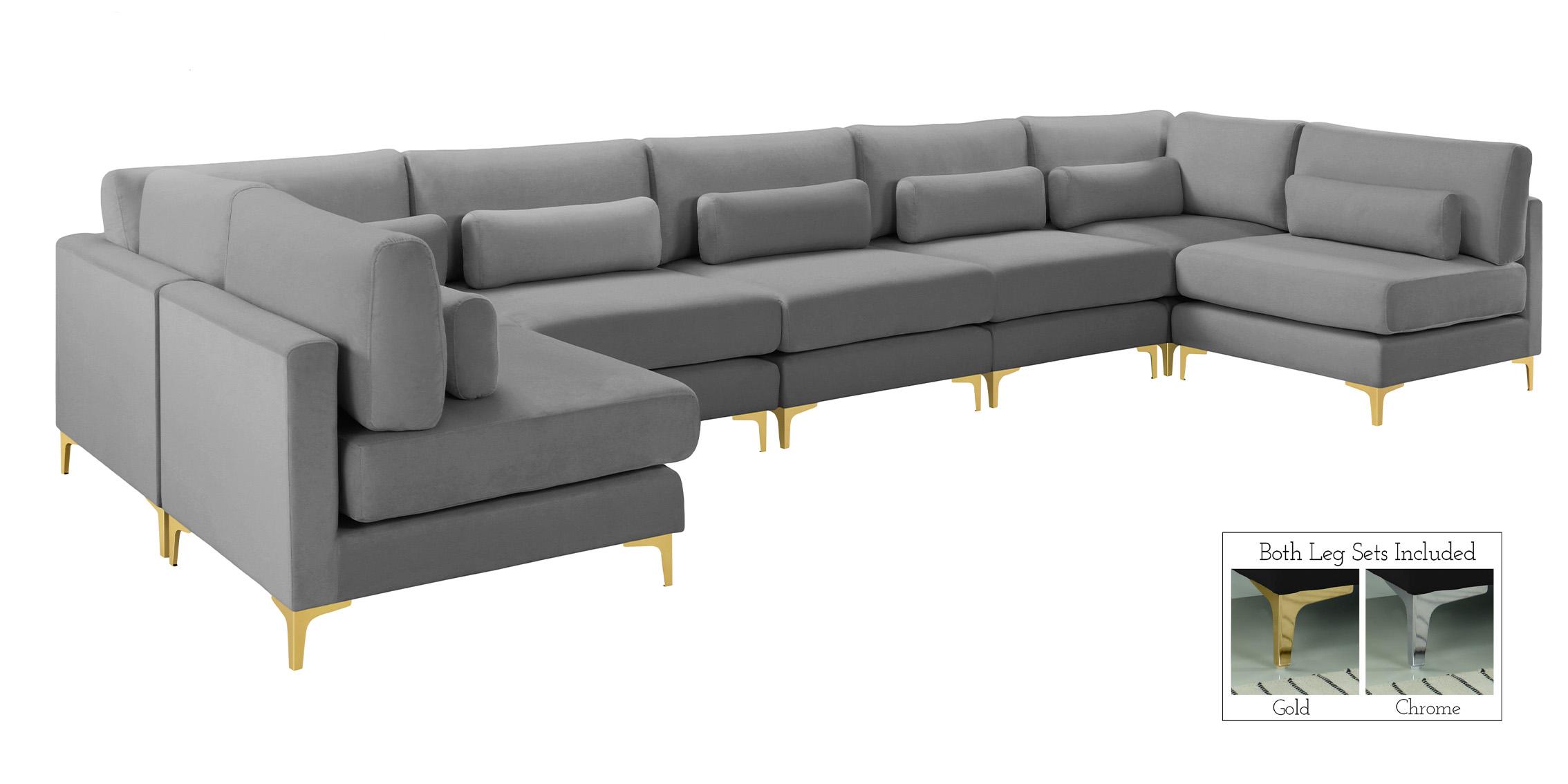 

    
Grey Velvet Modular Sectional Sofa JULIA 605Grey-Sec7B Meridian Contemporary
