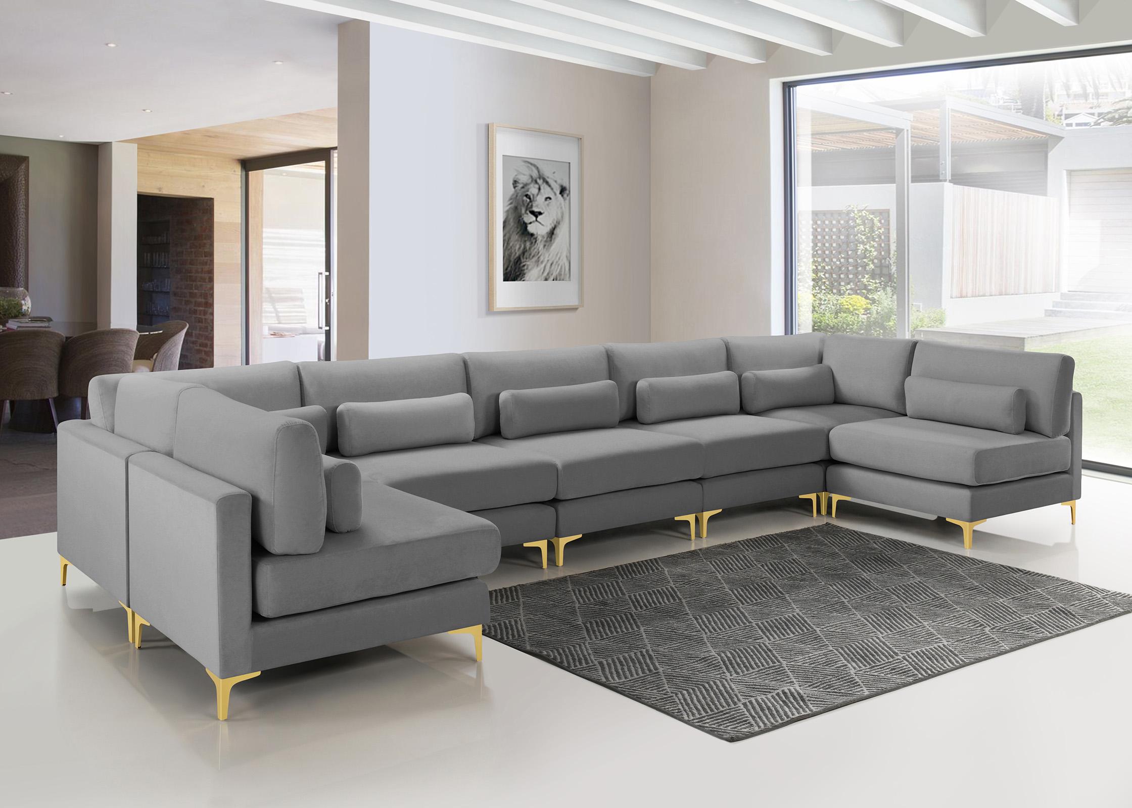

    
Grey Velvet Modular Sectional Sofa JULIA 605Grey-Sec7B Meridian Contemporary
