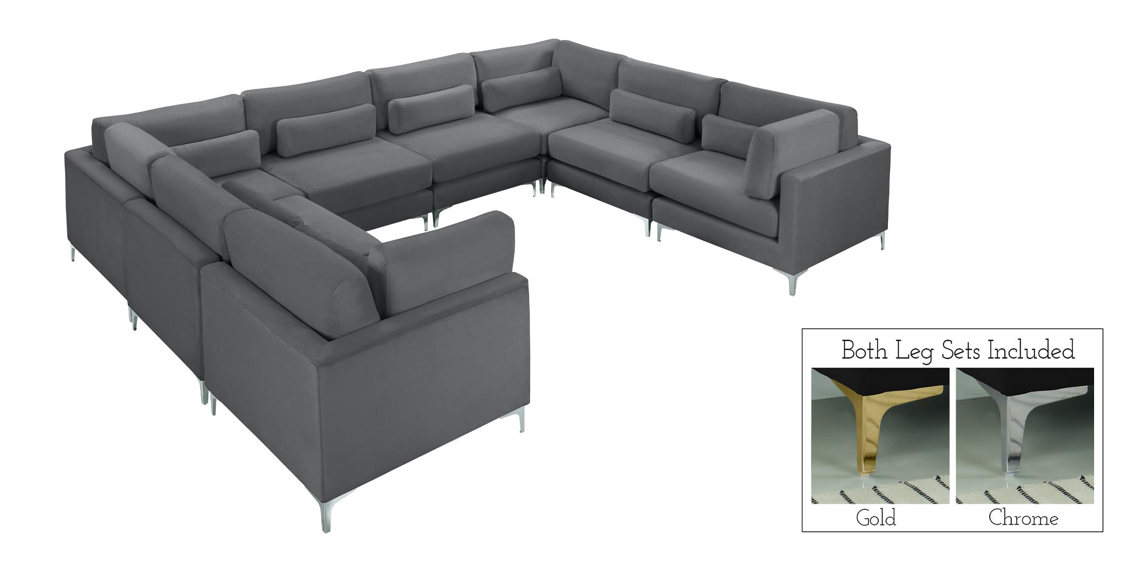 

    
Grey Velvet Modular Sectional Sofa JULIA 605Grey-Sec8A Meridian Contemporary
