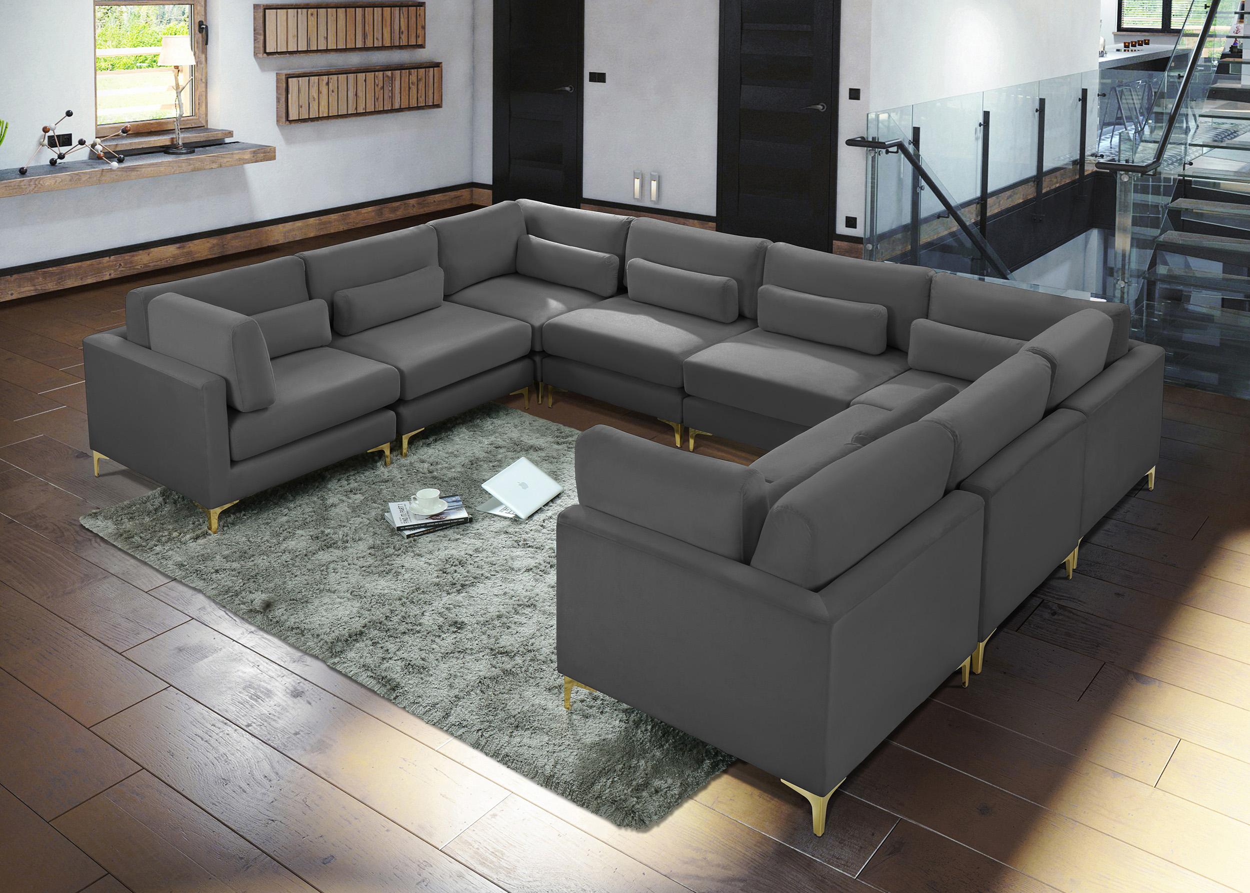 

    
Grey Velvet Modular Sectional Sofa JULIA 605Grey-Sec8A Meridian Contemporary
