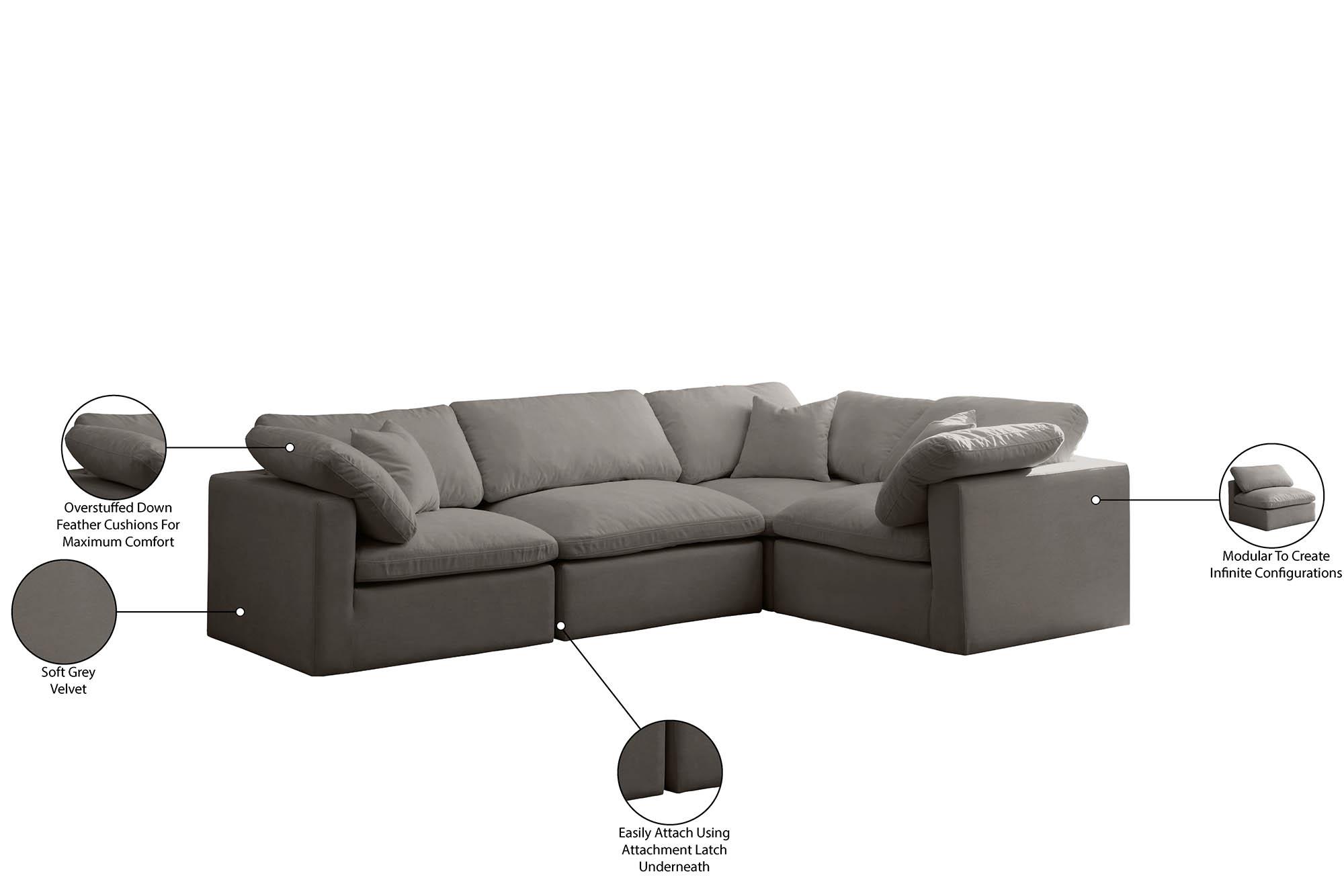 

        
Meridian Furniture 602Grey-Sec4C Modular Sectional Sofa Gray Fabric 094308319704
