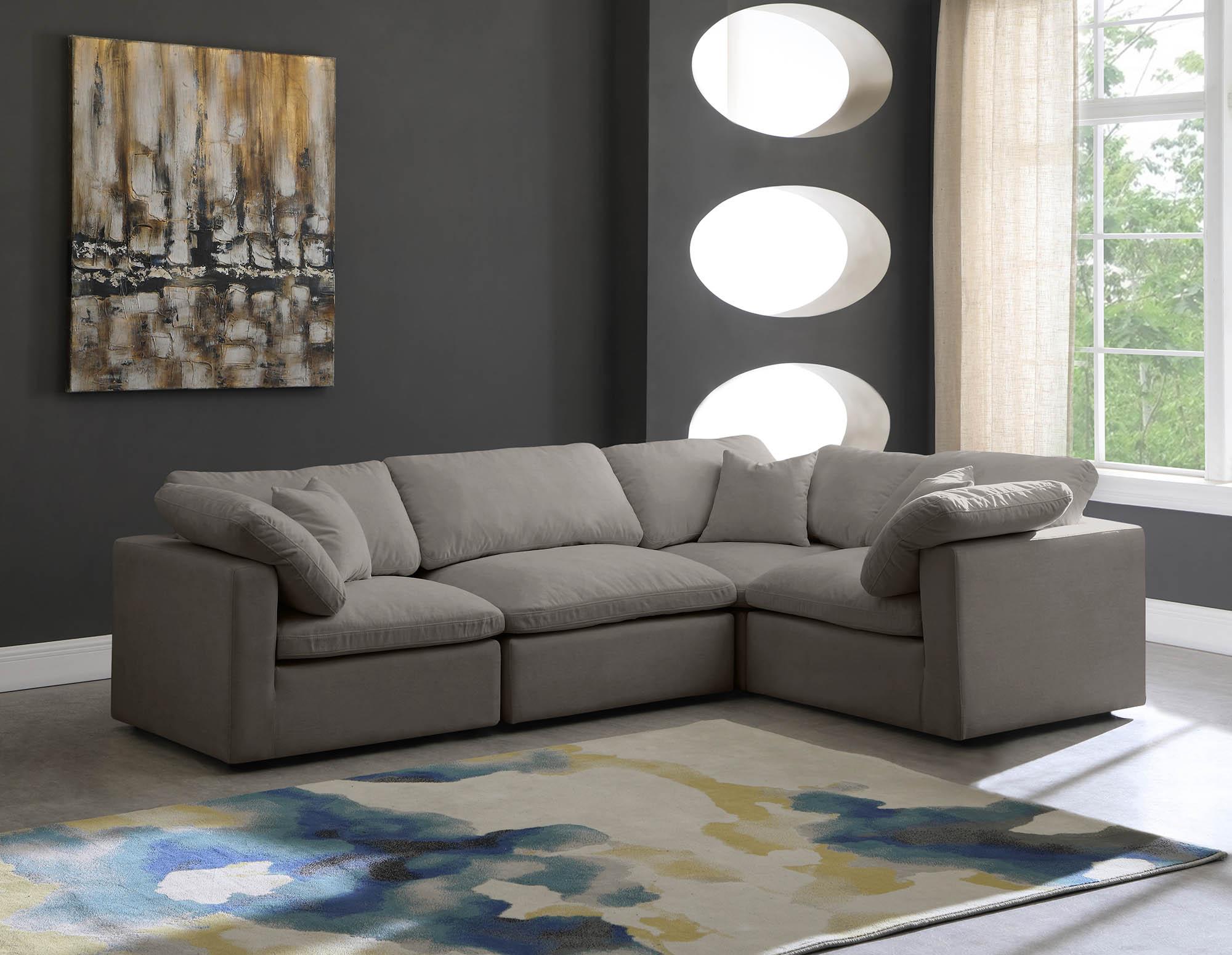 

    
Grey Velvet Modular Sectional Sofa PLUSH 602Grey-Sec4C Meridian Modern

