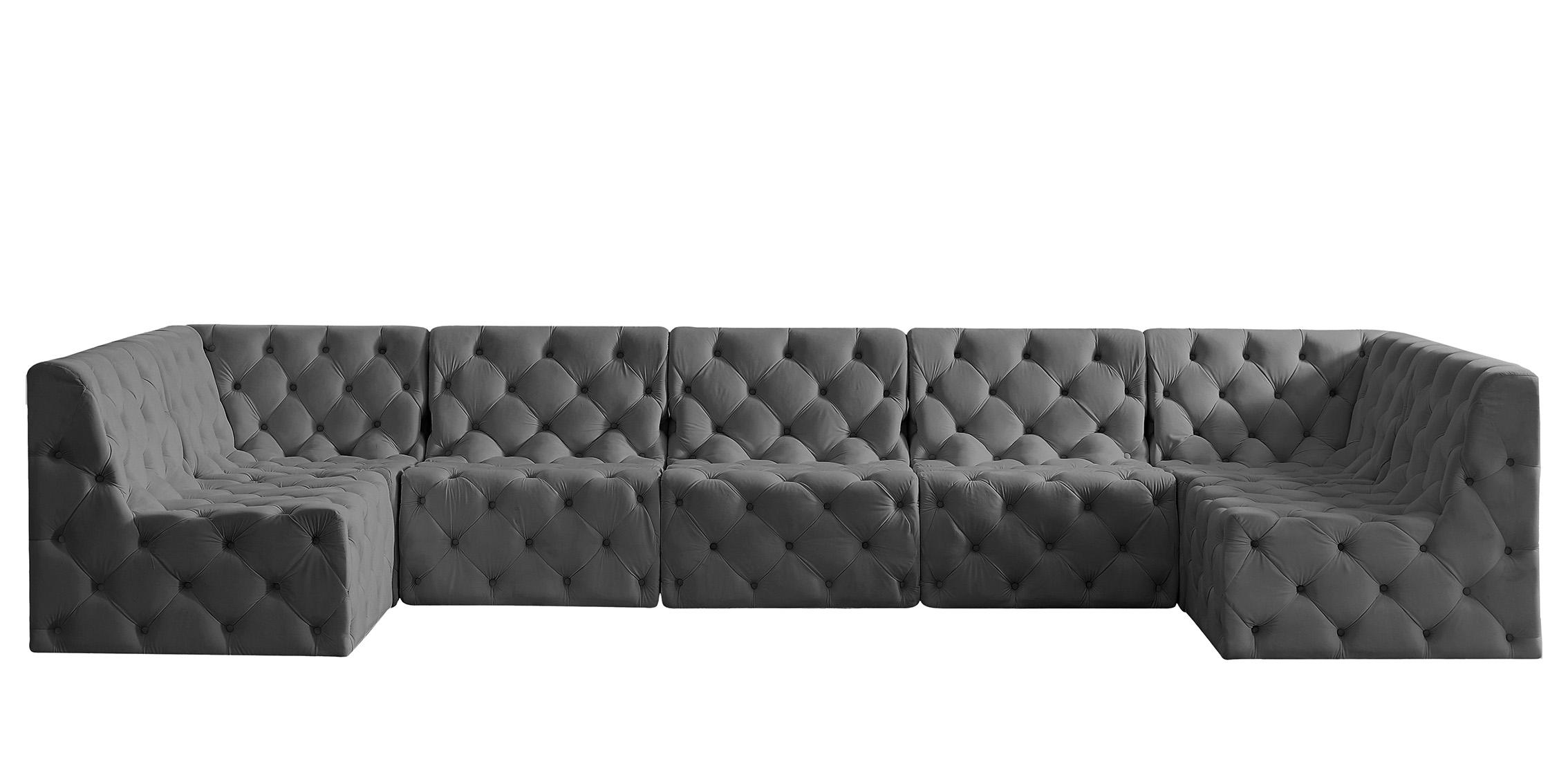 

        
Meridian Furniture TUFT 680Grey-Sec7A Modular Sectional Gray Velvet 94308273112
