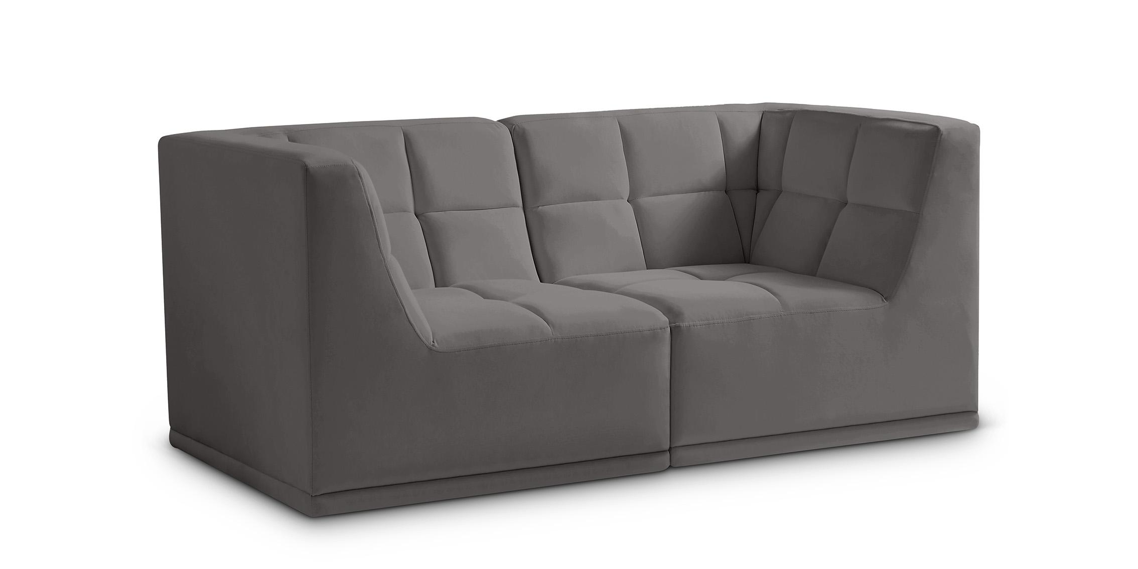 Contemporary, Modern Modular Sofa RELAX 650Grey-S68 650Grey-S68 in Gray Velvet