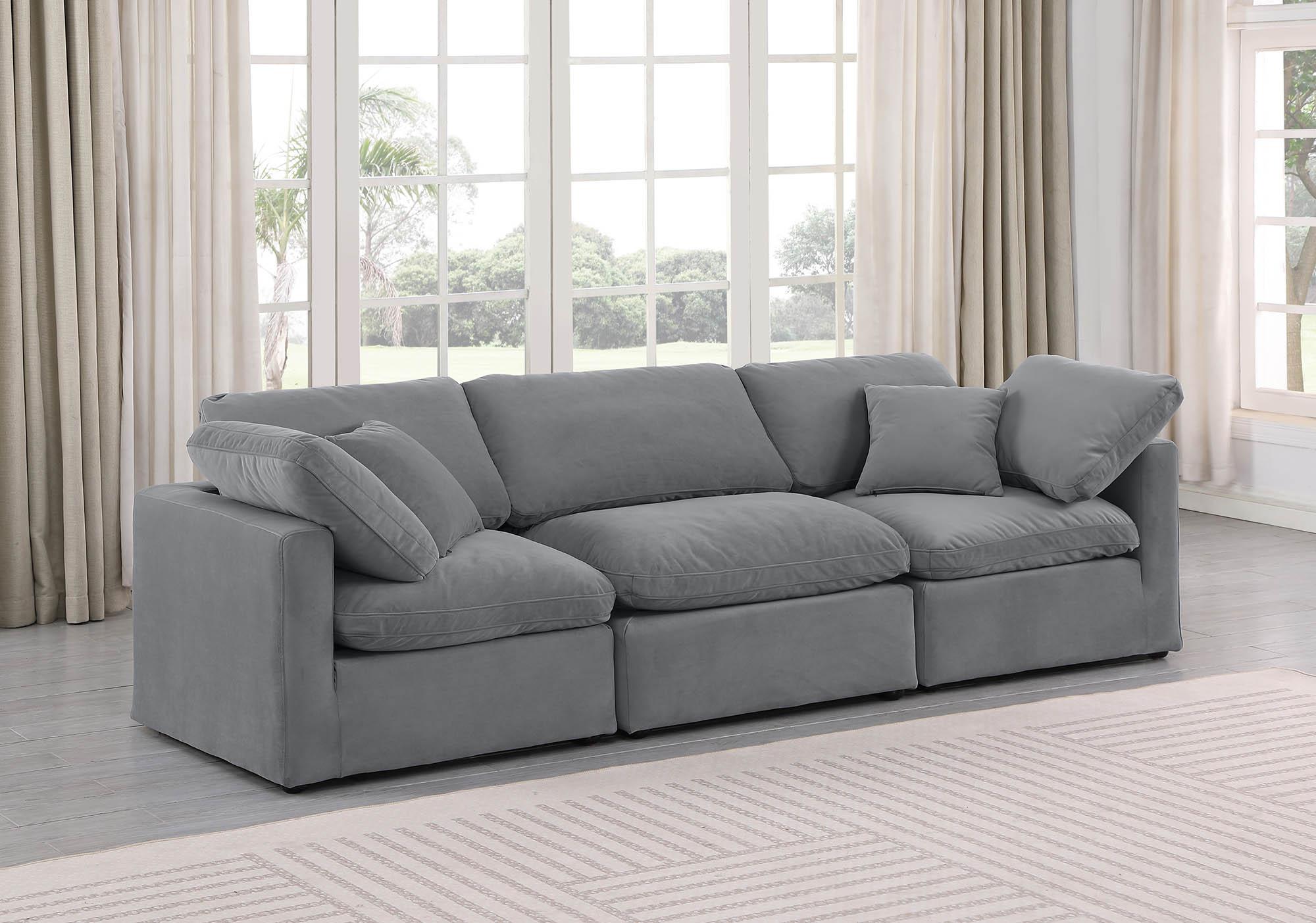 

    
Grey Velvet Modular Sofa INDULGE 147Grey-S105 Meridian Contemporary Modern
