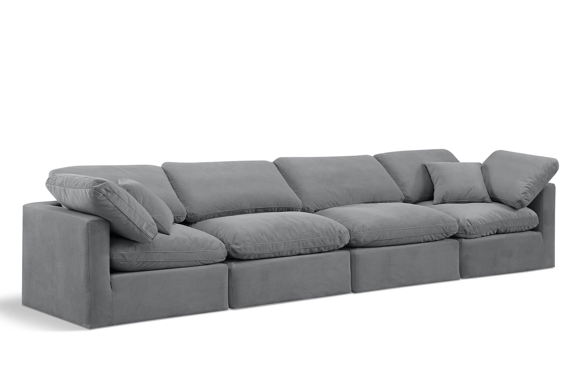 Contemporary, Modern Modular Sofa INDULGE 147Grey-S140 147Grey-S140 in Gray Velvet