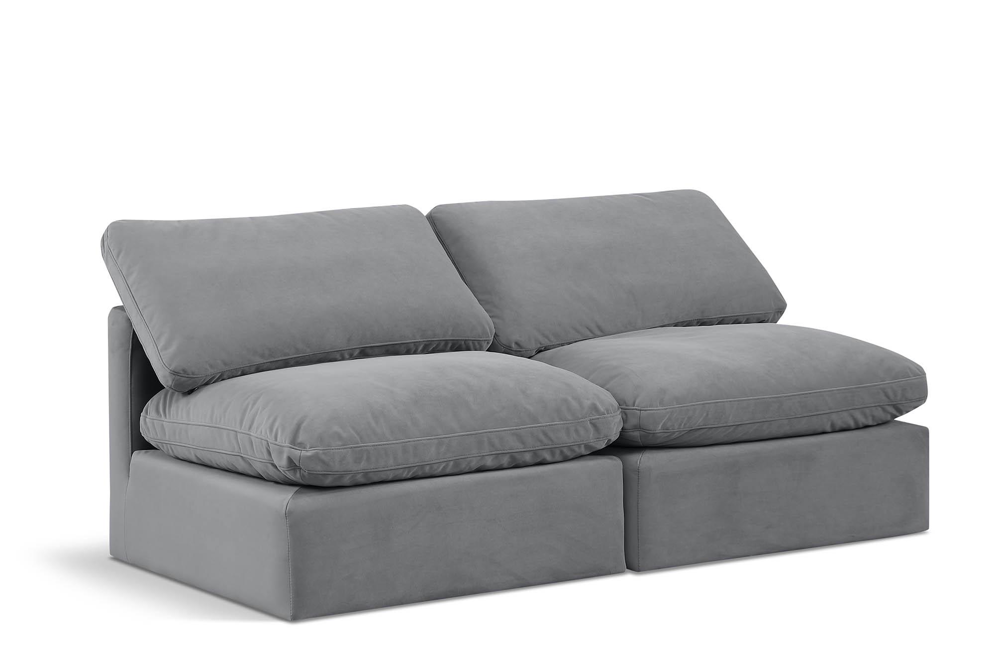 

    
Grey Velvet Modular Sofa INDULGE 147Grey-S2 Meridian Contemporary Modern
