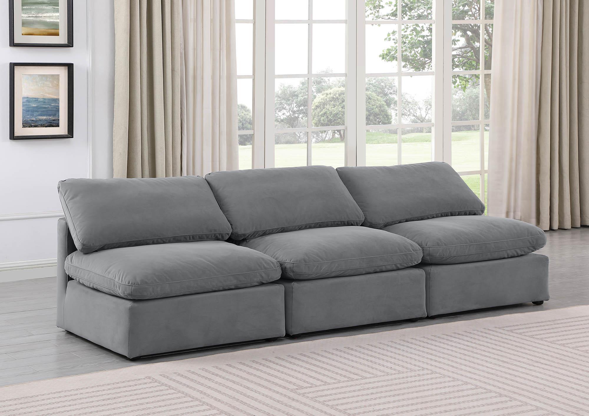

    
Grey Velvet Modular Sofa INDULGE 147Grey-S3 Meridian Contemporary Modern
