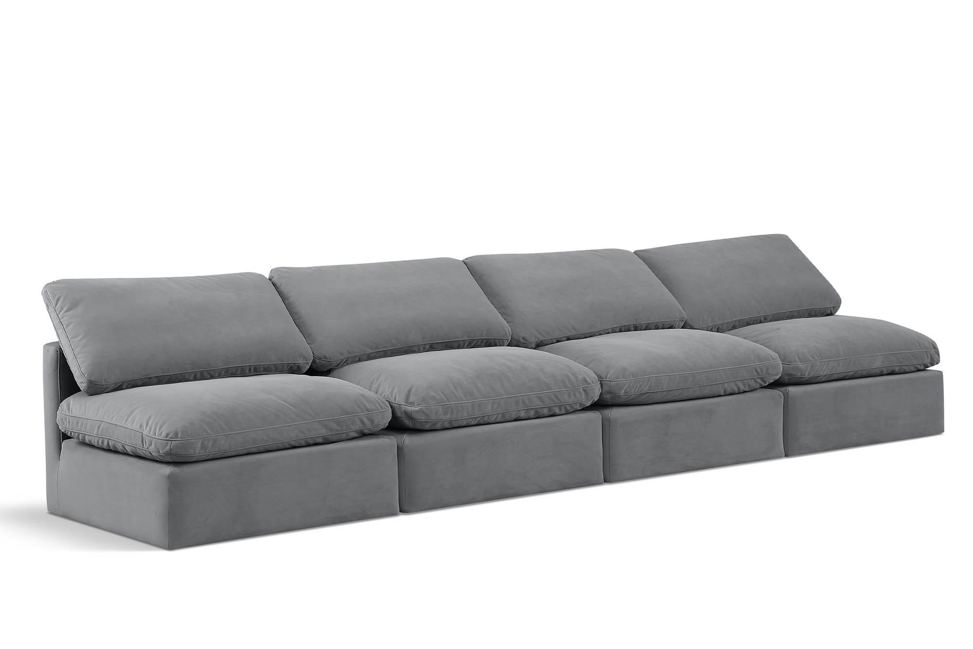 

    
Grey Velvet Modular Sofa INDULGE 147Grey-S4 Meridian Contemporary Modern
